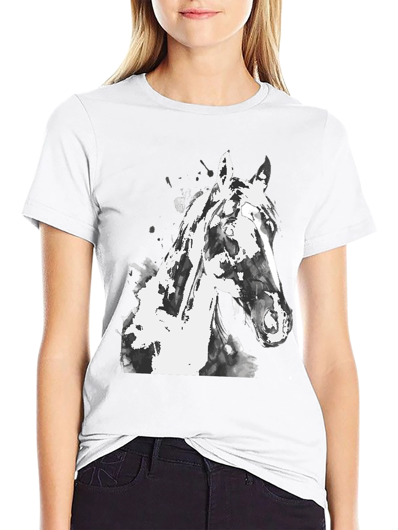 Horse Graphic Mens Black T-Shirt