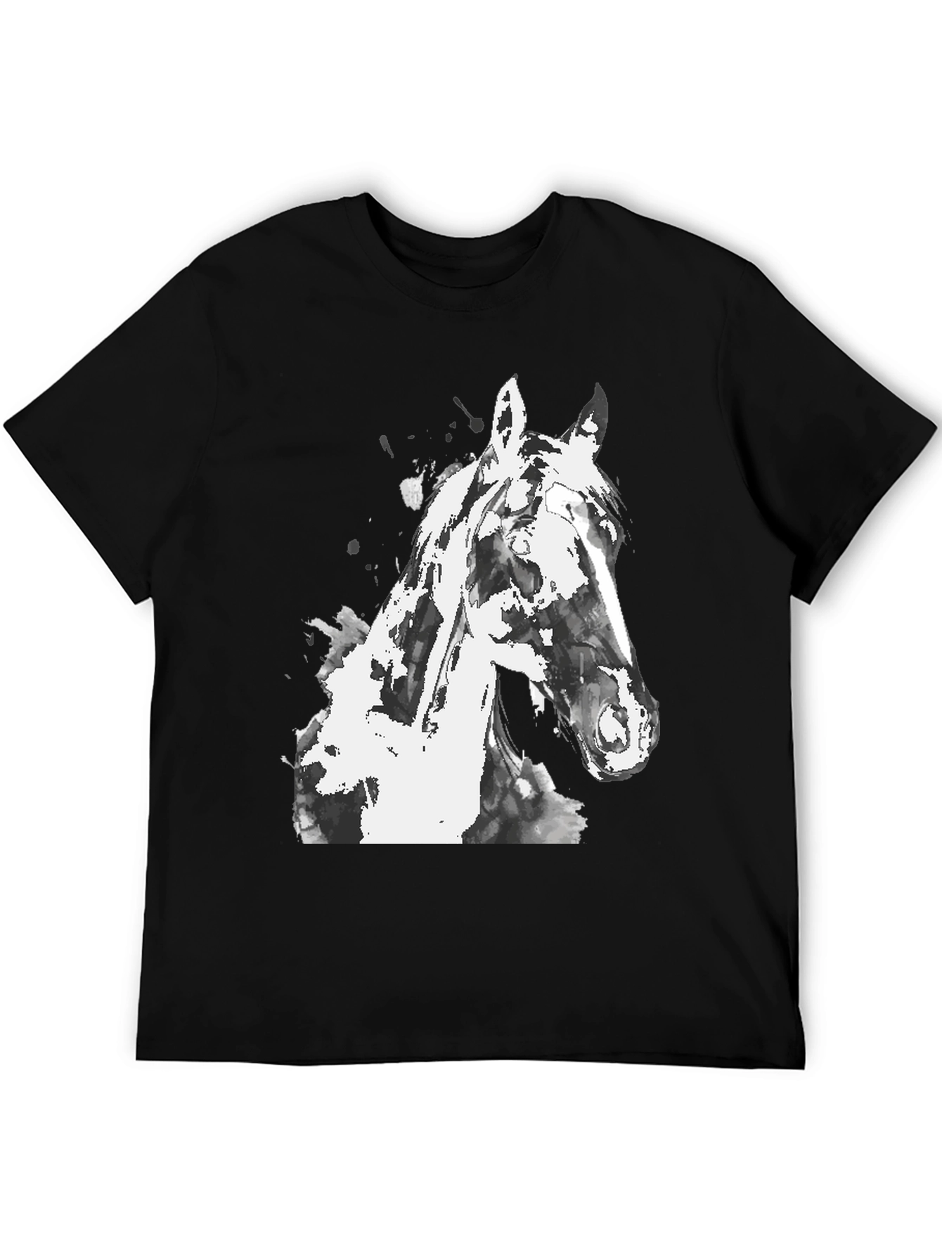 Horse Graphic Mens Black T-Shirt
