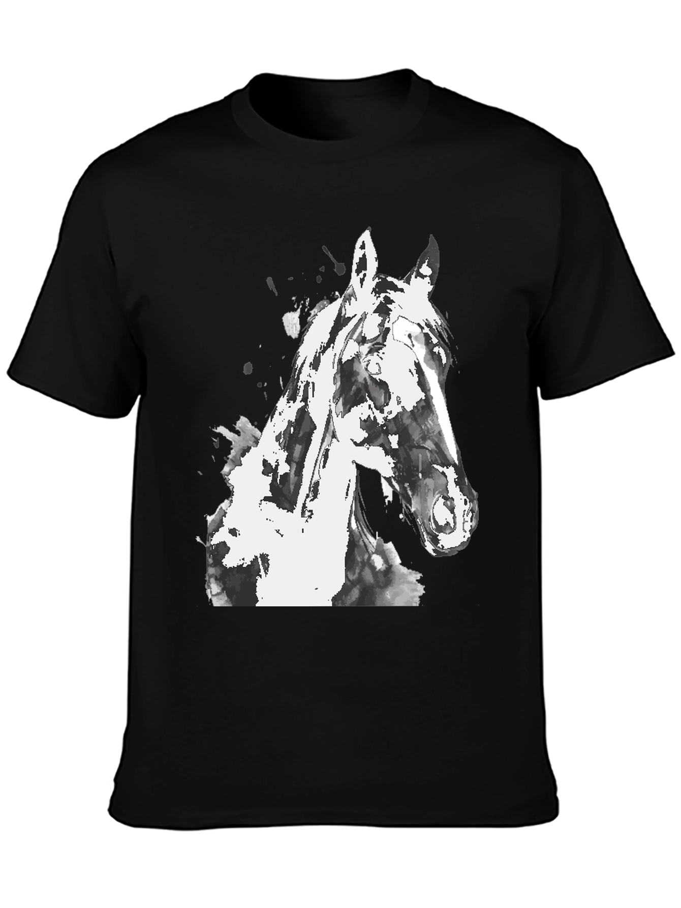 Horse Graphic Mens Black T-Shirt