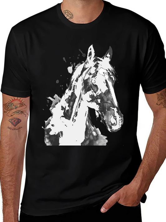 Horse Graphic Mens Black T-Shirt