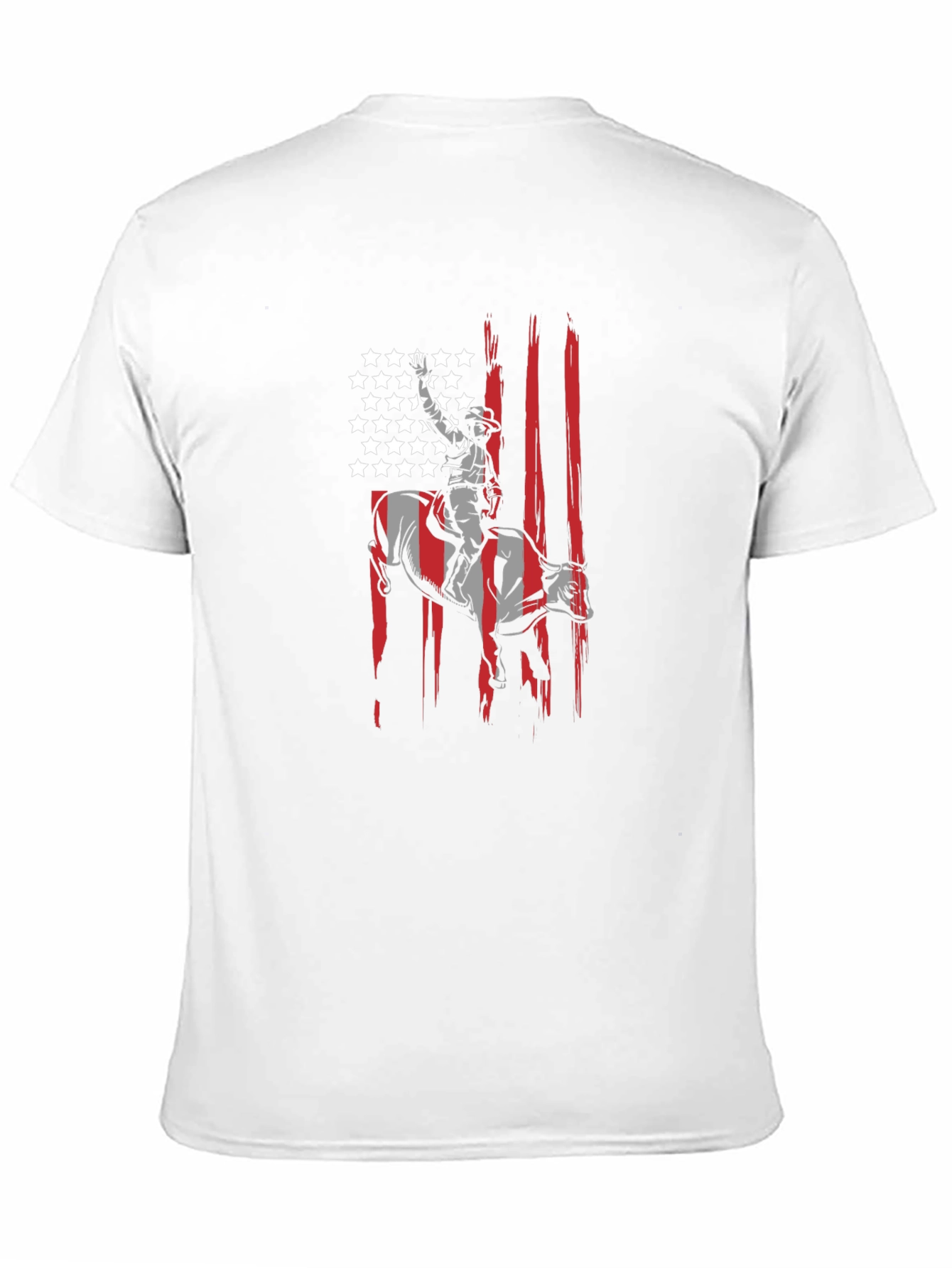Cowboy Bull Rider USA Flag Graphic T-Shirt