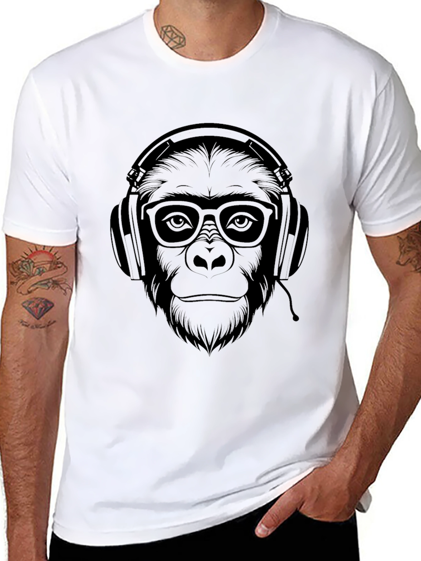 Cool Ape Gamer Graphic Tee - Black Cotton T-Shirt