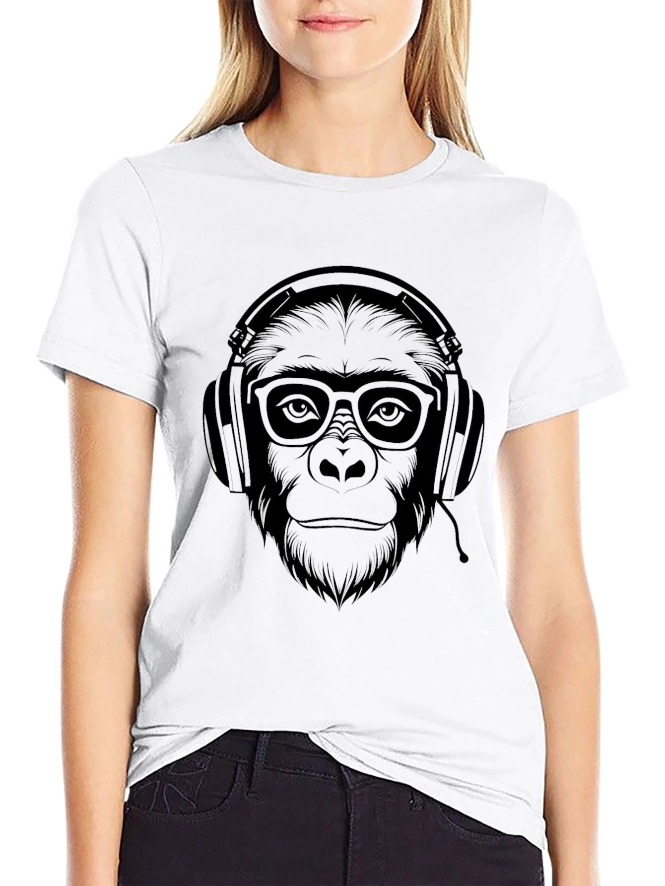 Cool Ape Gamer Graphic Tee - Black Cotton T-Shirt