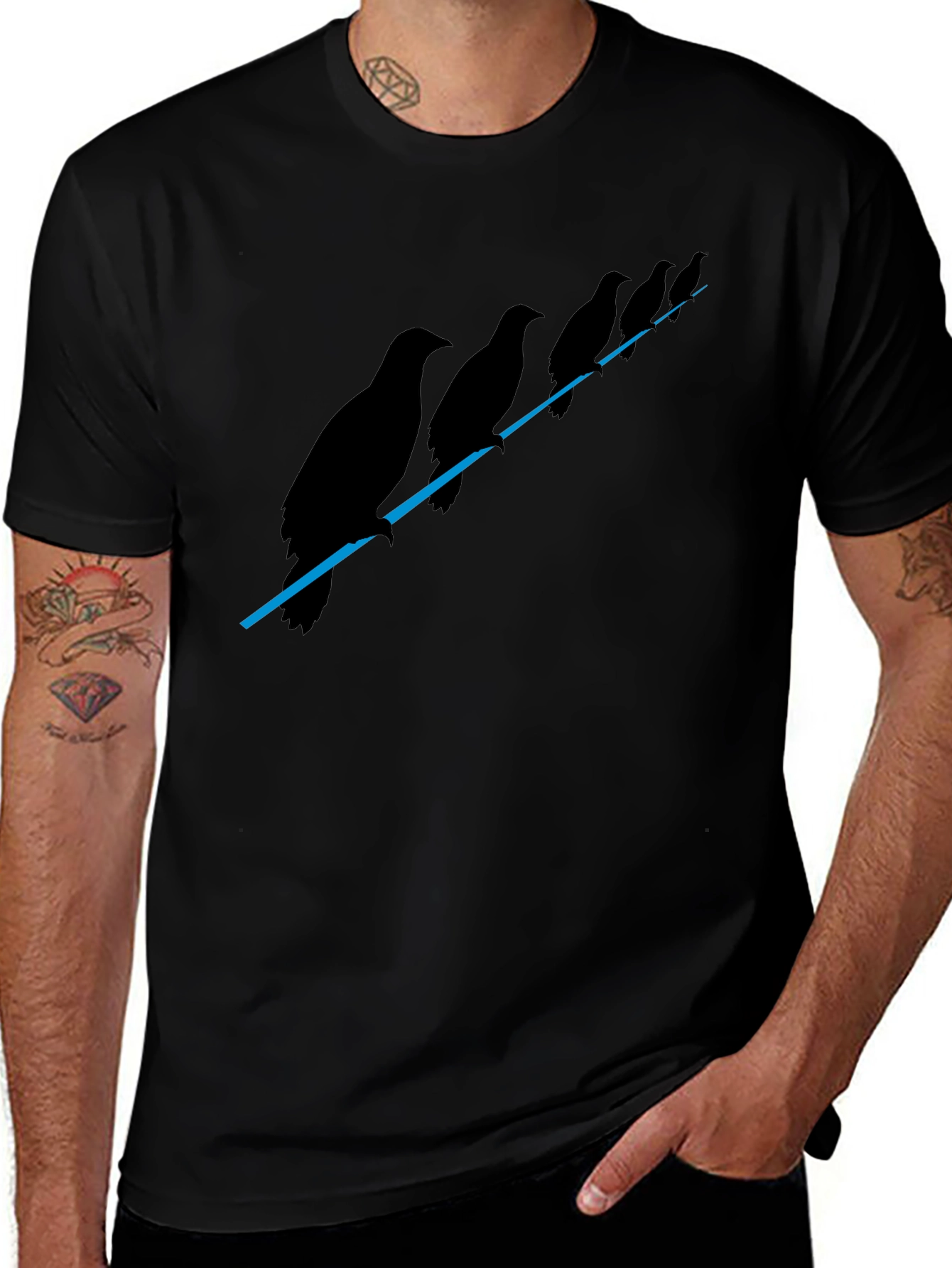 Birds on a Wire Graphic T-Shirt