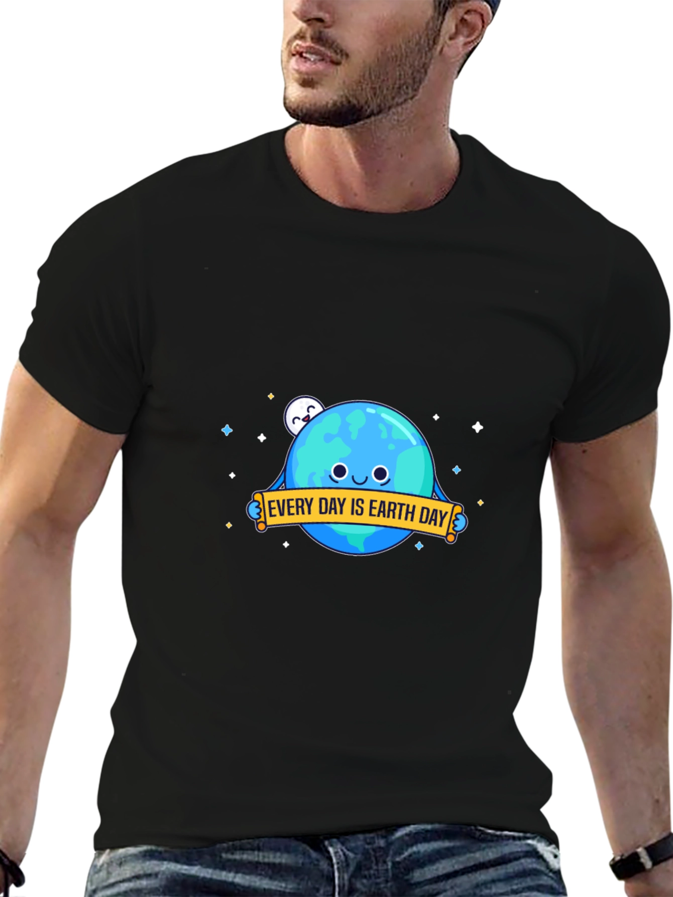 Earth Day Graphic T-Shirt - Black