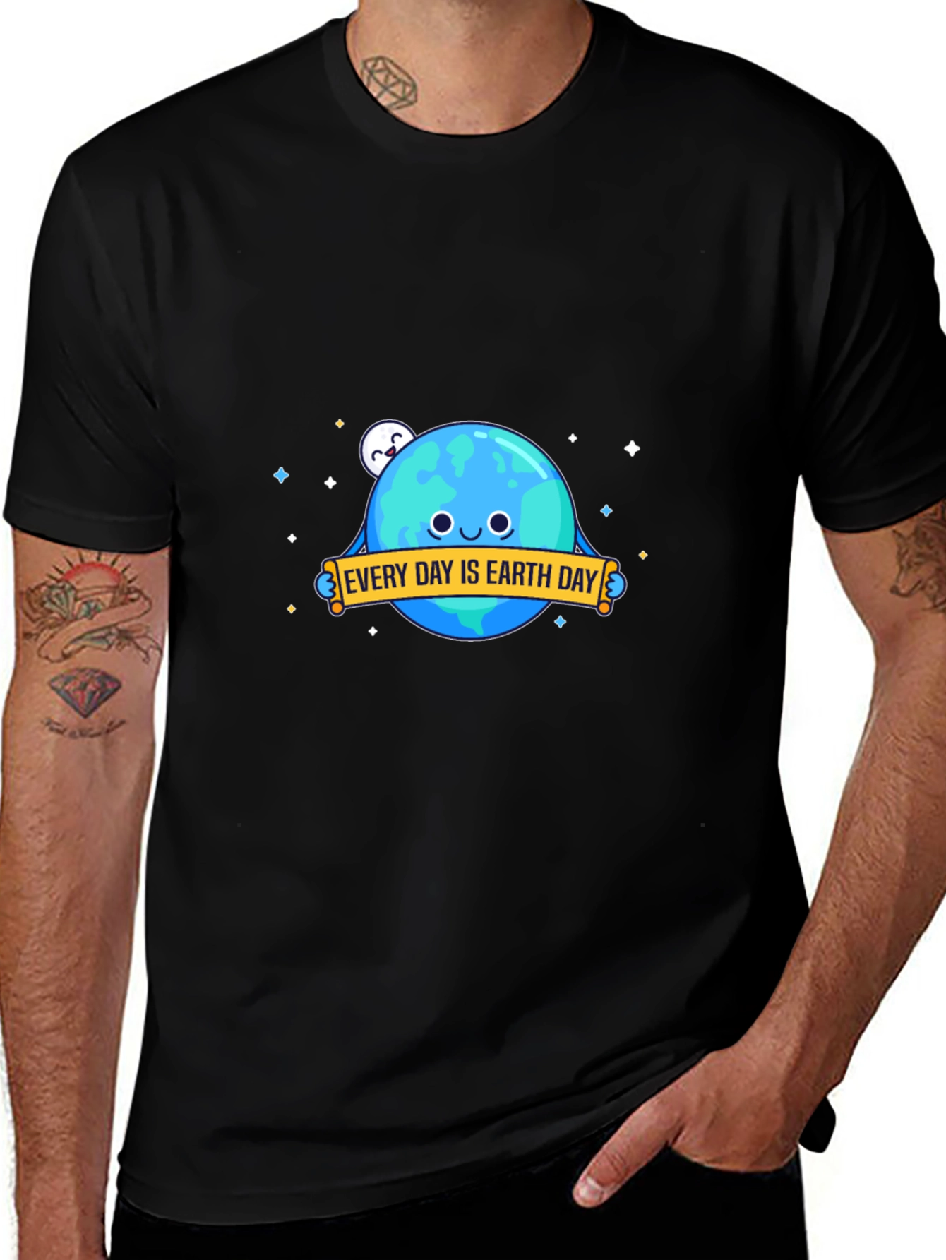 Earth Day Graphic T-Shirt - Black