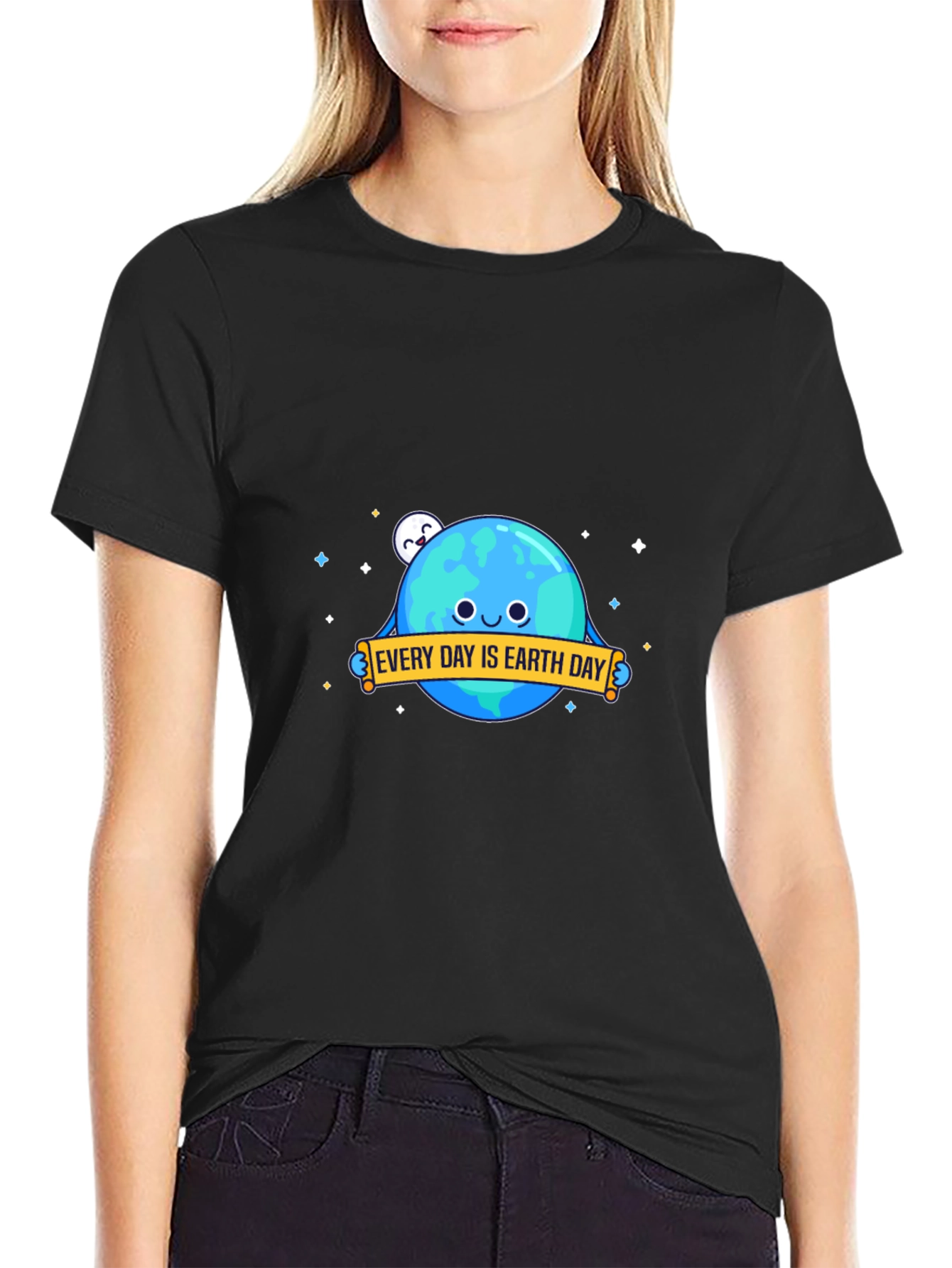 Earth Day Graphic T-Shirt - Black