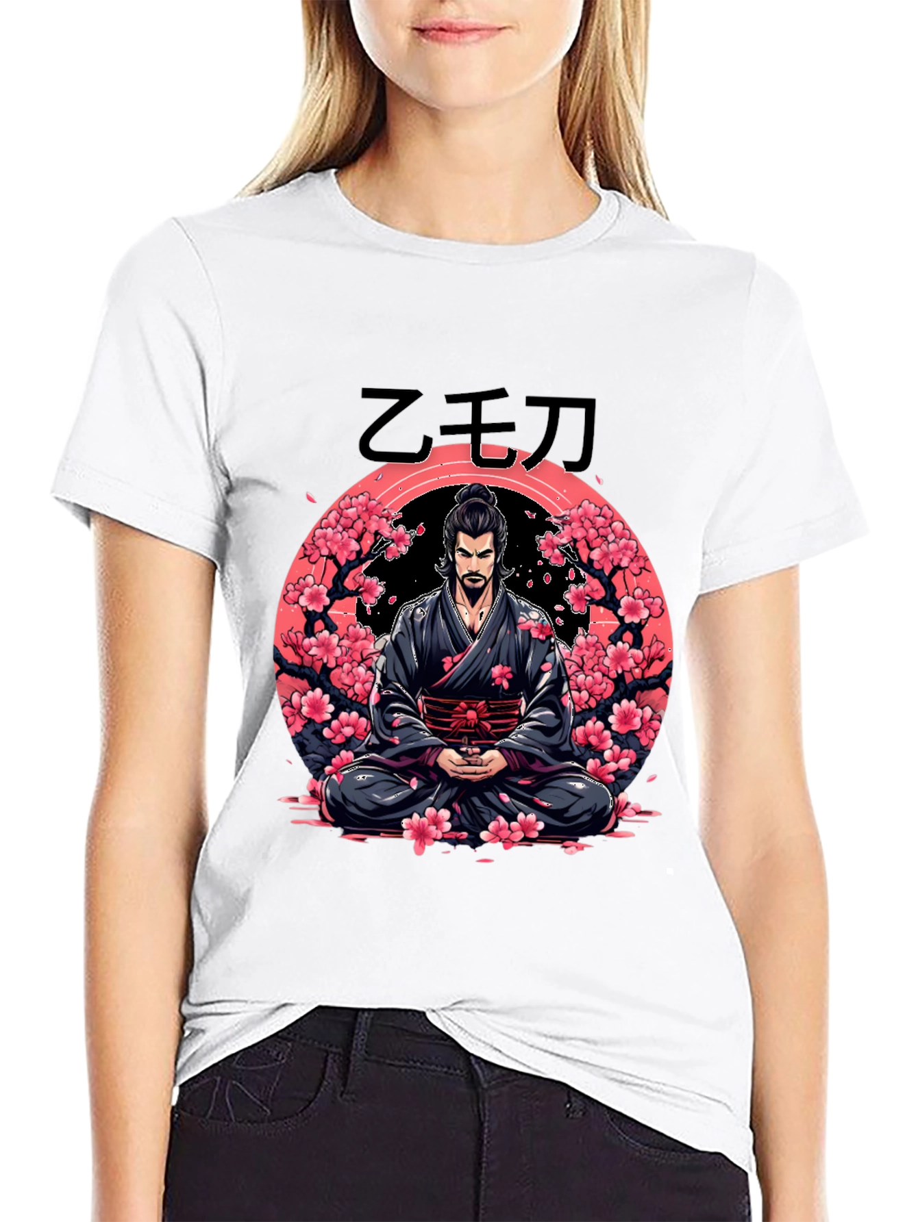 Meditating Samurai Cherry Blossom T-Shirt