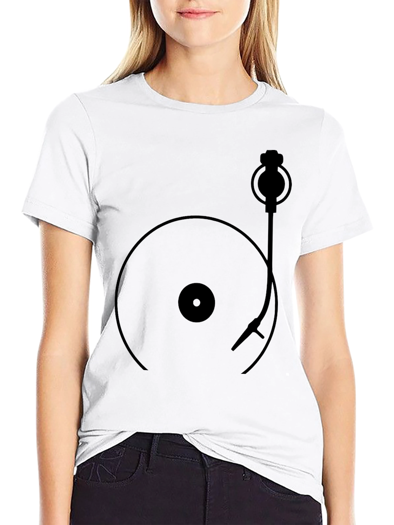 Retro Turntable Graphic T-Shirt - Classic Vinyl Design