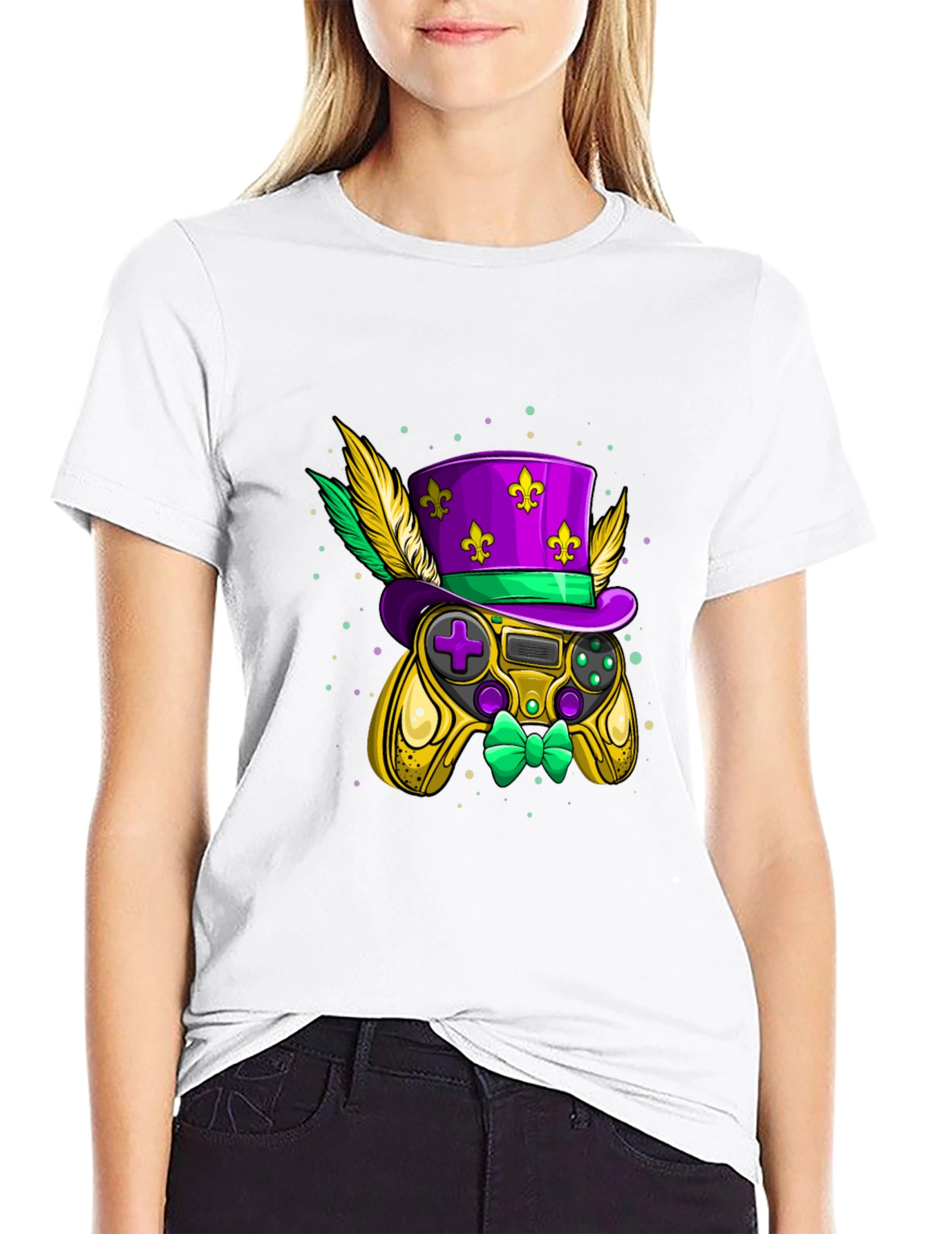 Gamer Mardi Gras Controller T-Shirt