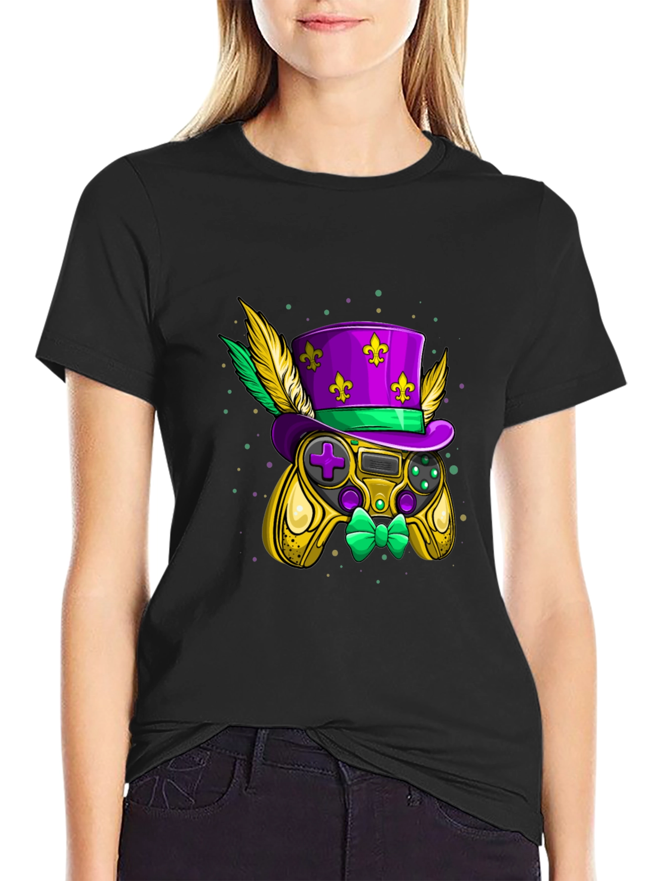 Gamer Mardi Gras Controller T-Shirt