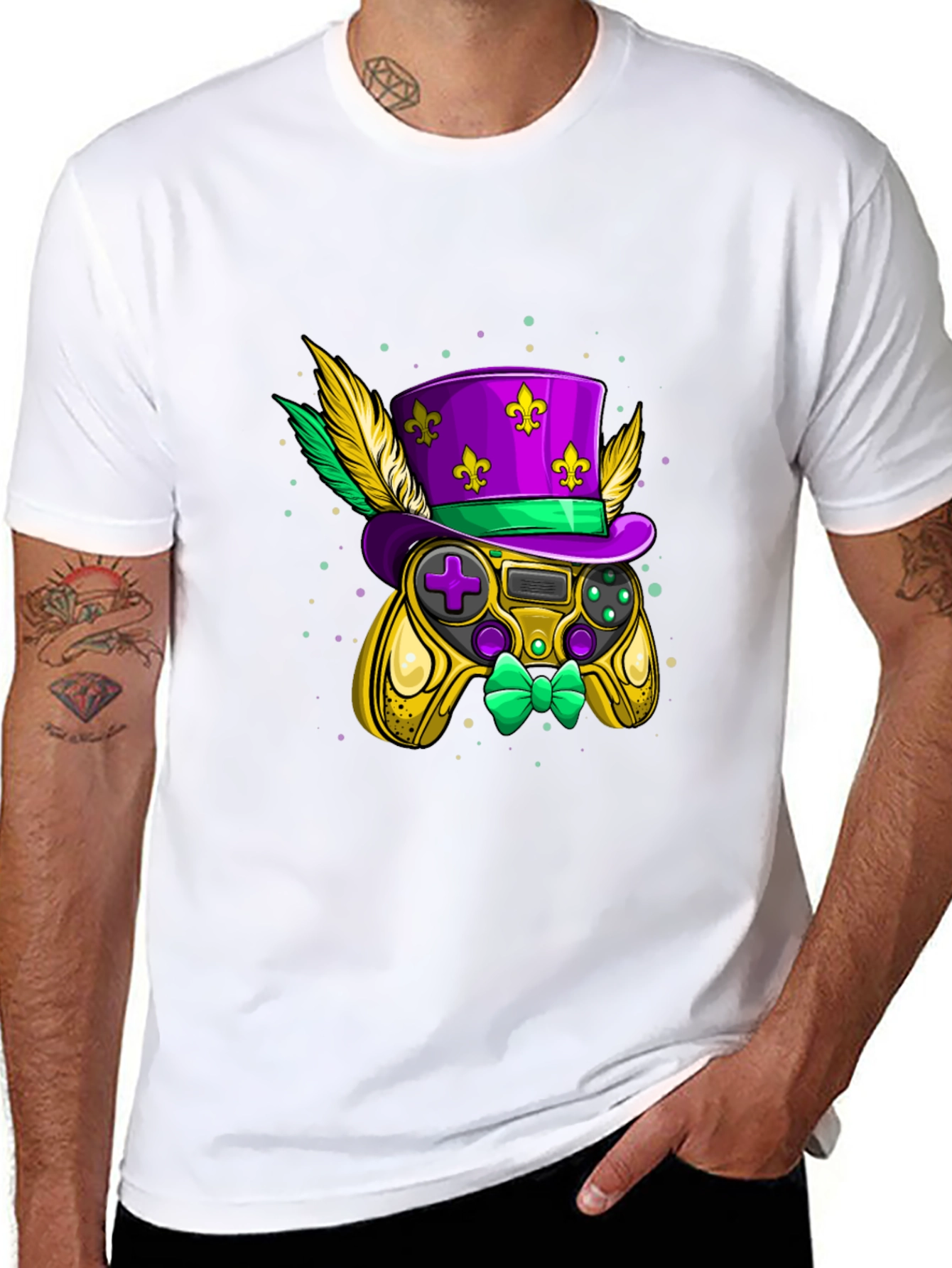 Gamer Mardi Gras Controller T-Shirt