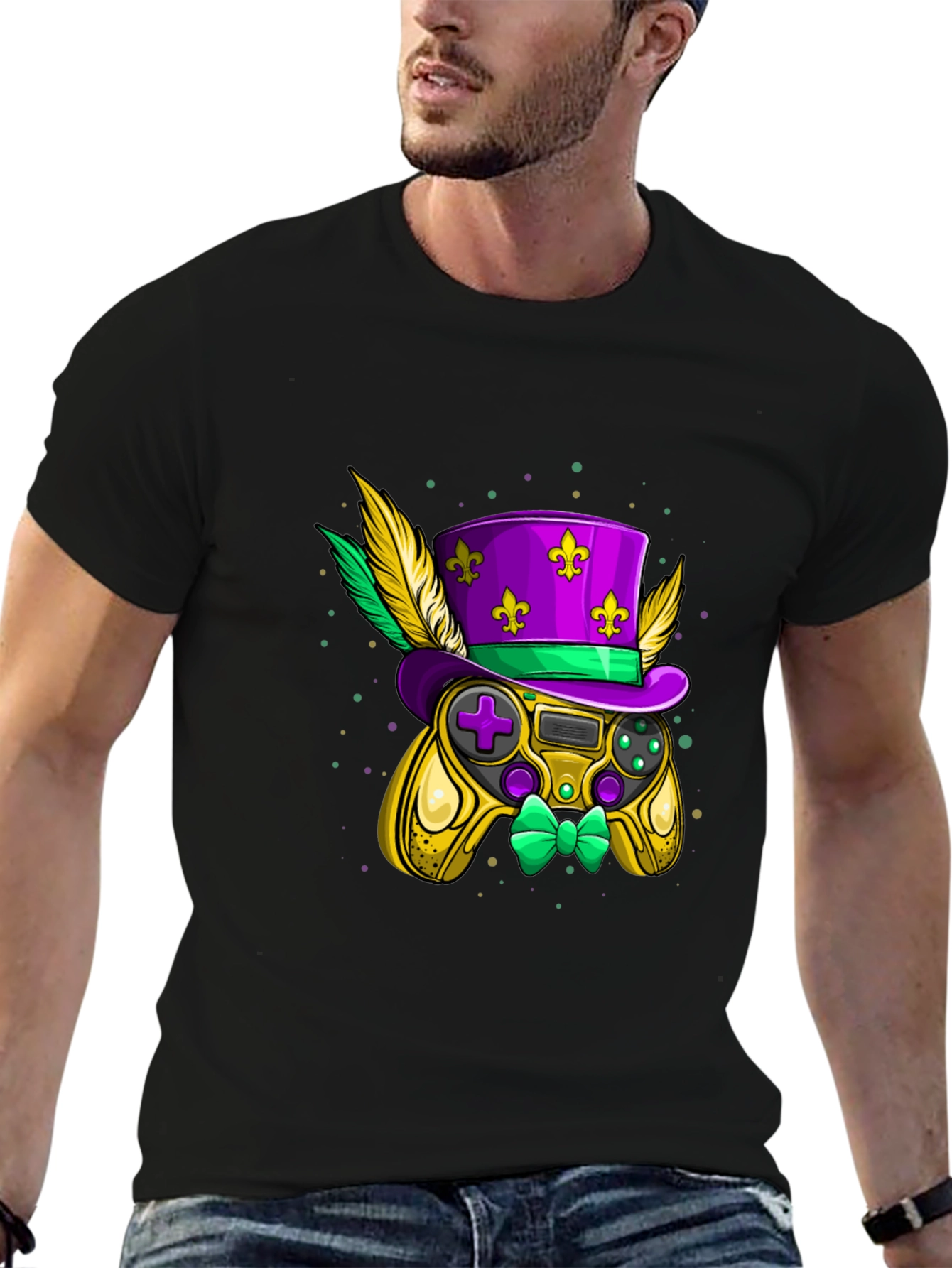 Gamer Mardi Gras Controller T-Shirt