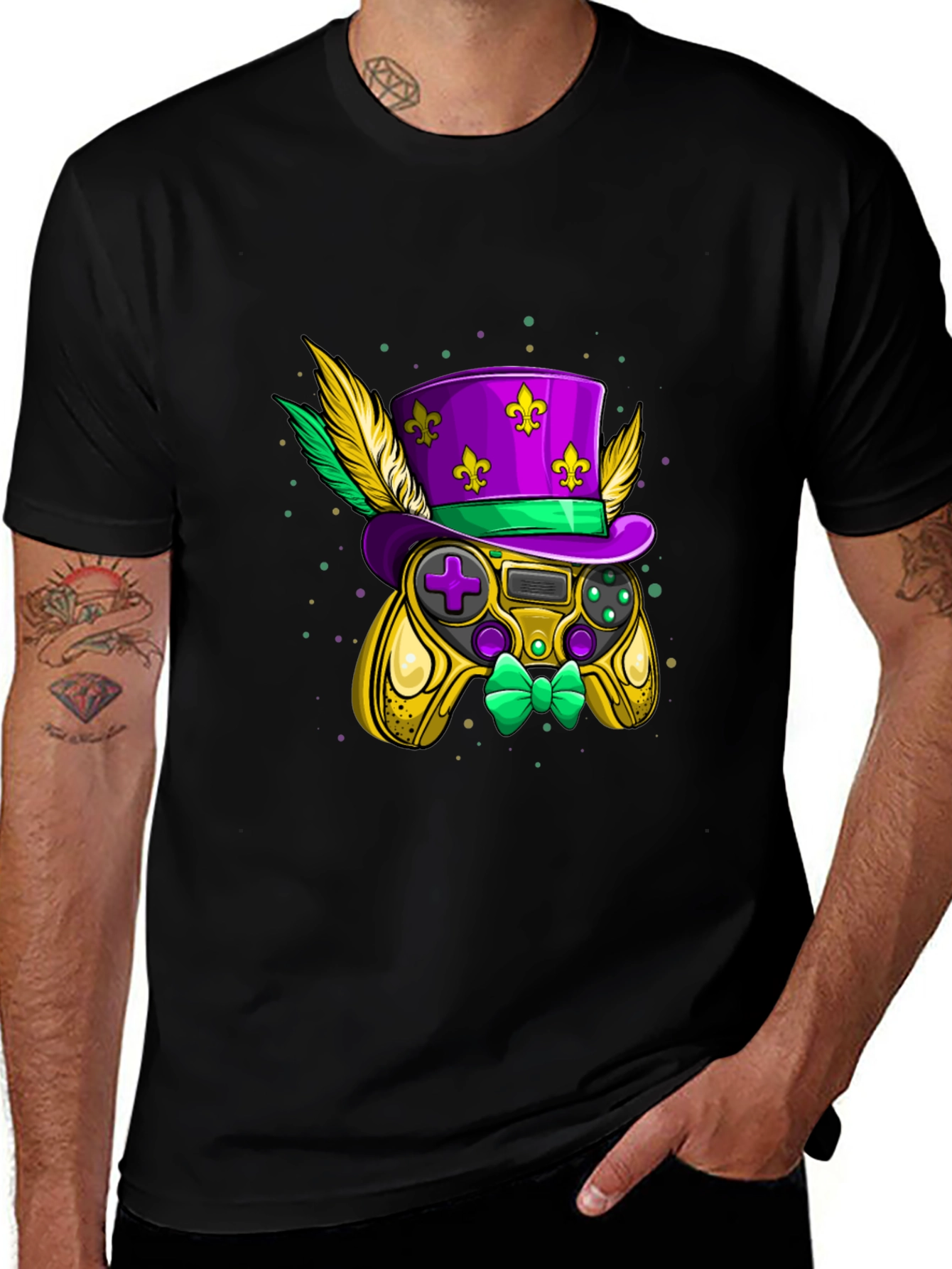 Gamer Mardi Gras Controller T-Shirt