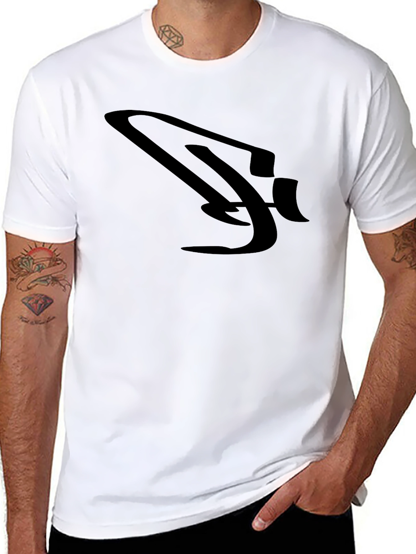 Sleek Black Graphic Tee for Men
