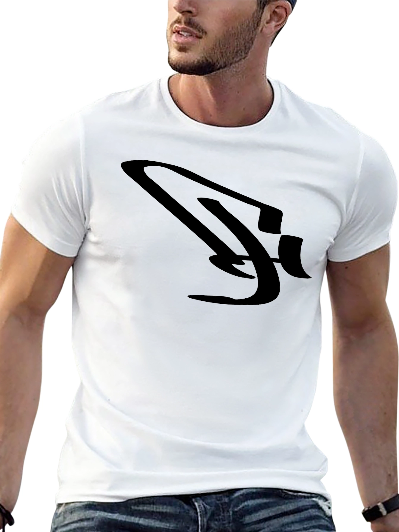 Sleek Black Graphic Tee for Men