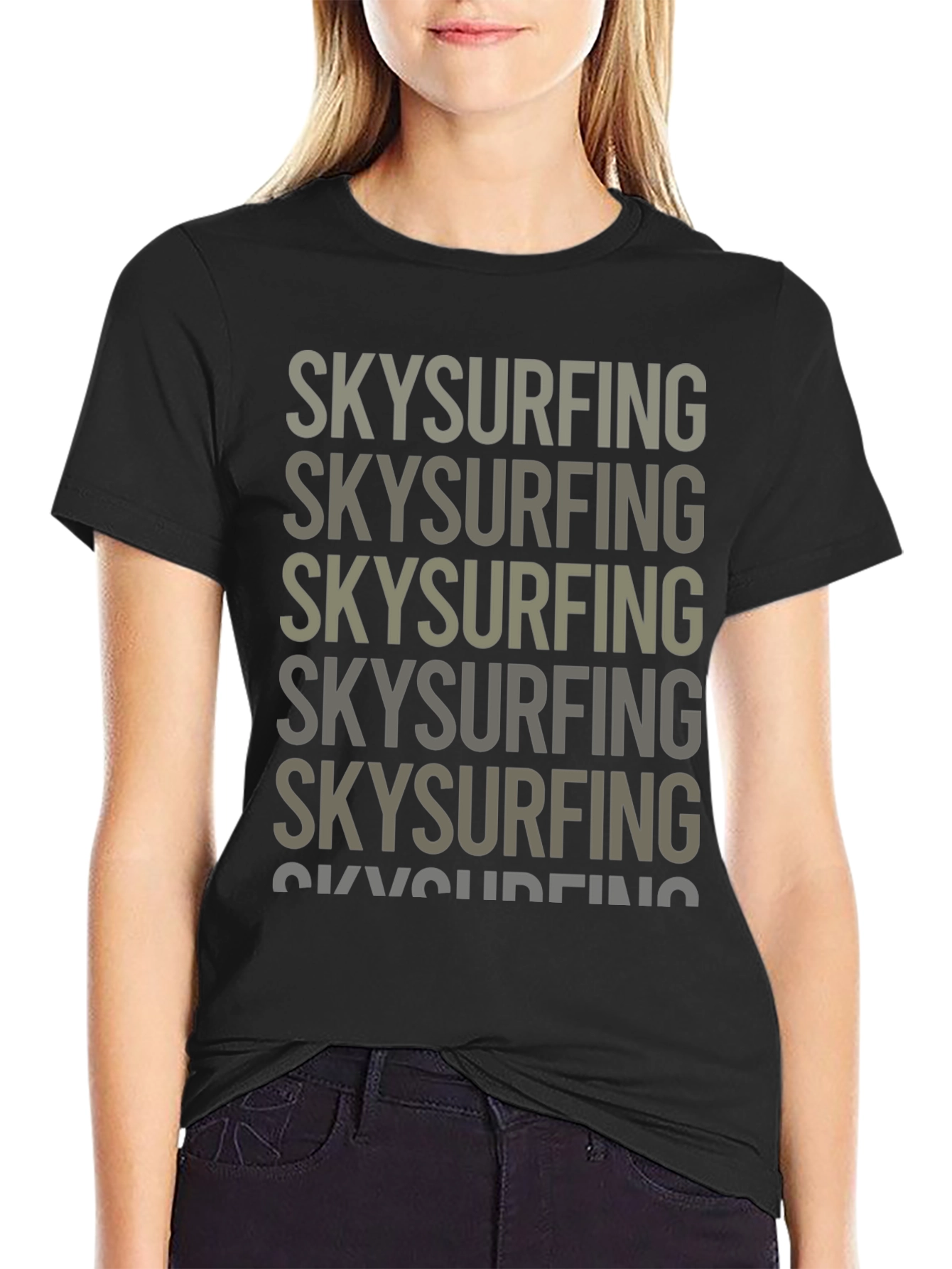 Skysurfing Graphic Tee - Black Cotton T-Shirt