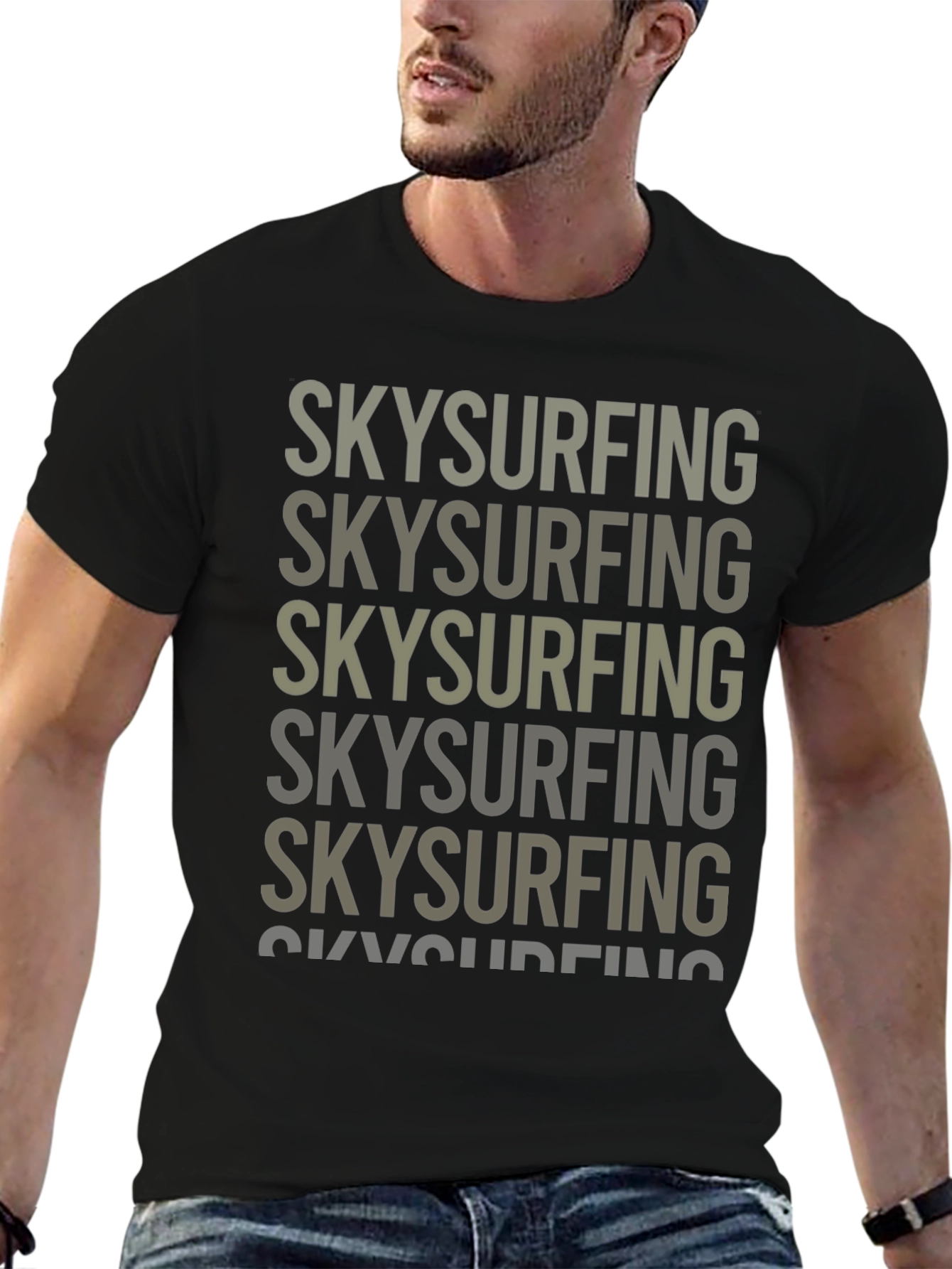 Skysurfing Graphic Tee - Black Cotton T-Shirt