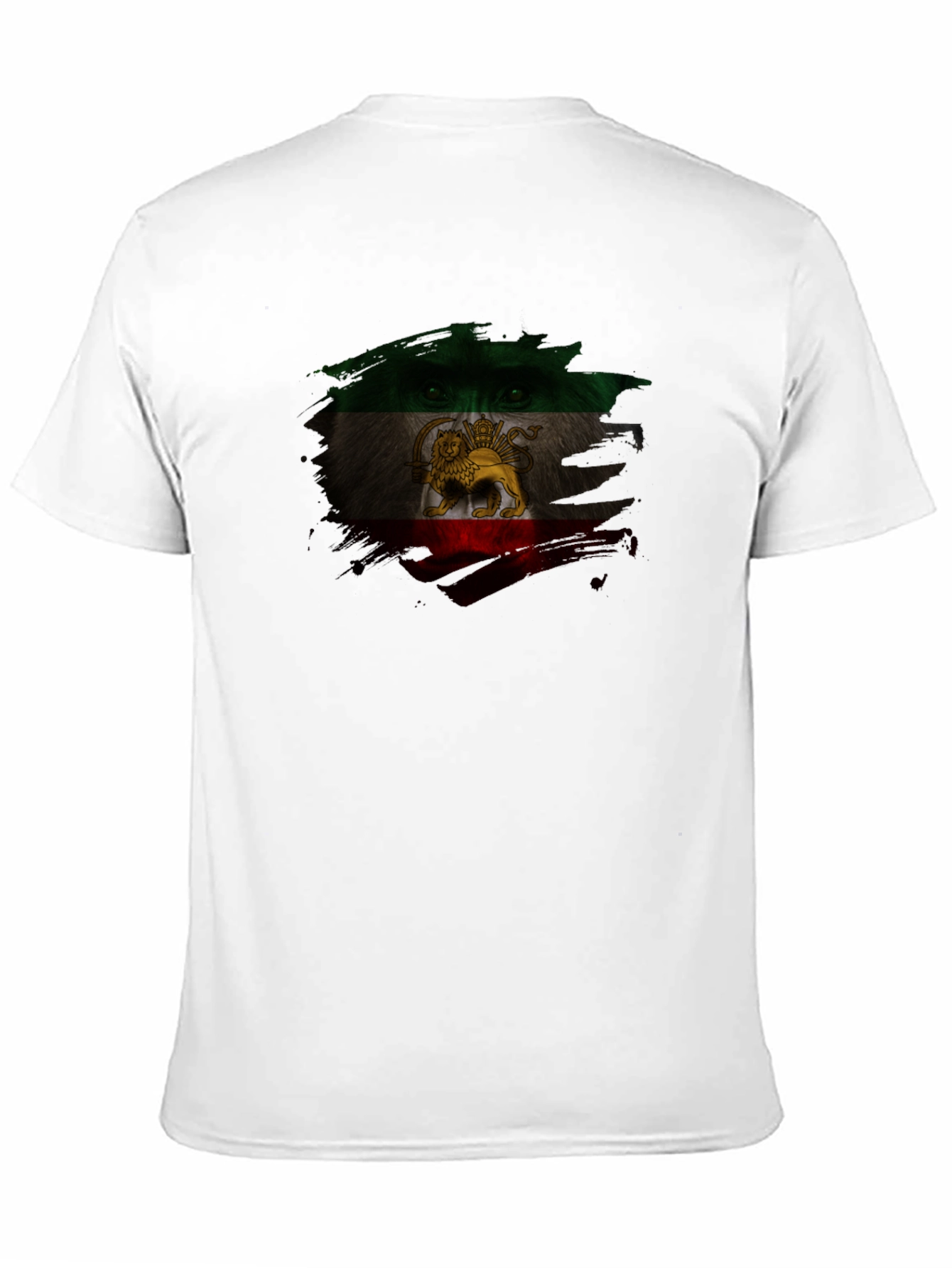 Iran Flag Lion Graphic Black T-Shirt