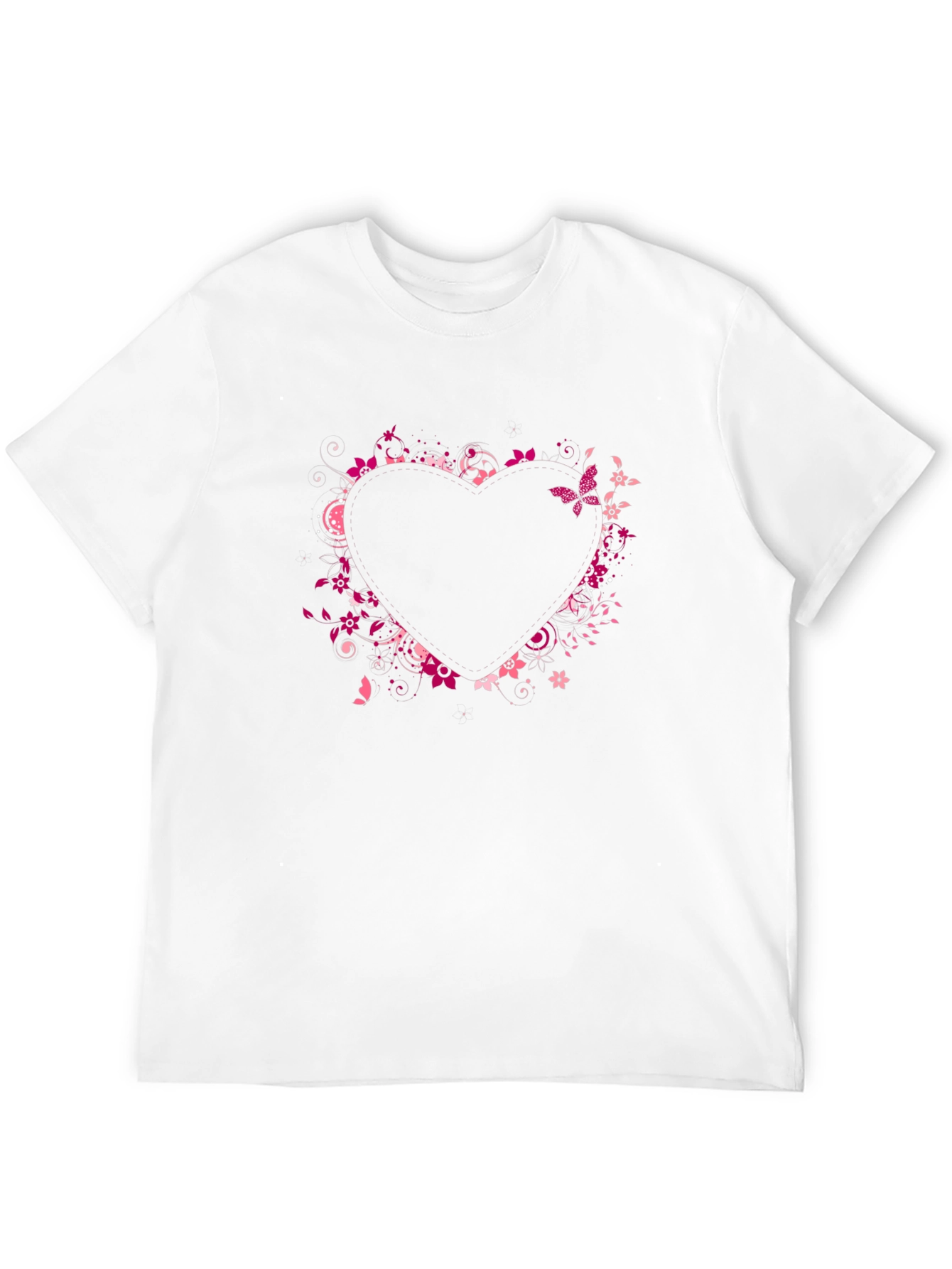 Heart Floral Graphic Tee - Black Casual Shirt