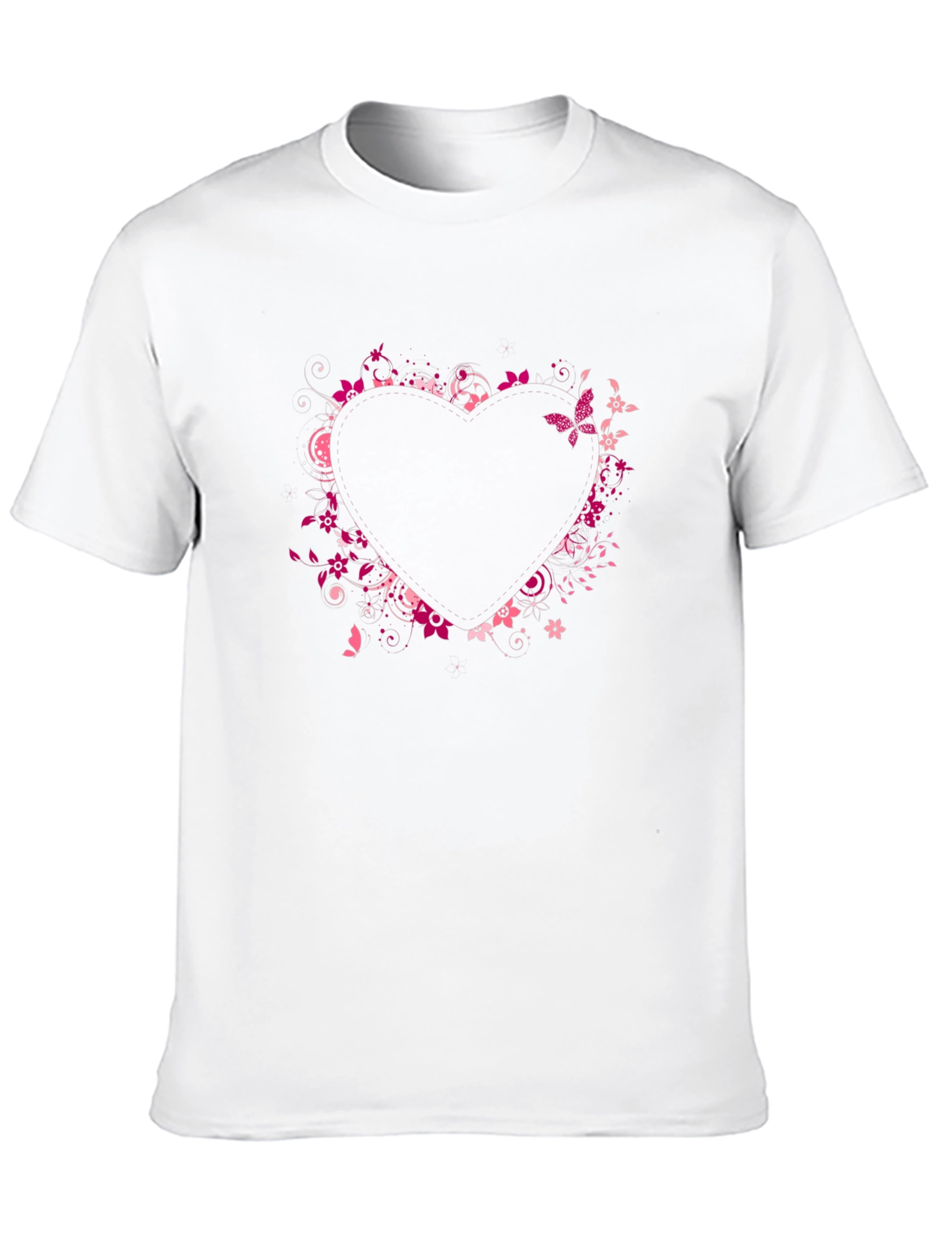 Heart Floral Graphic Tee - Black Casual Shirt