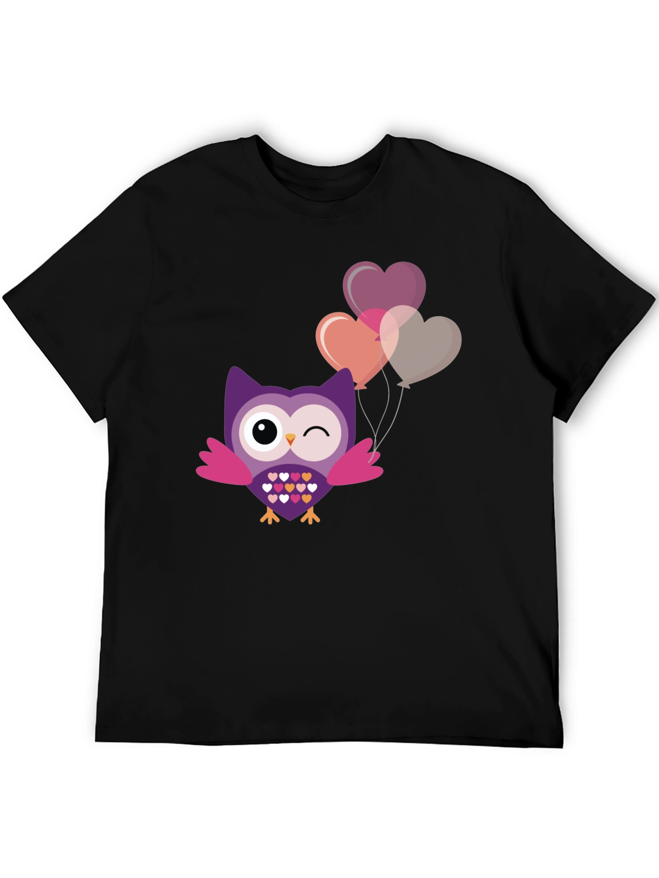 Cute Owl with Heart Balloons T-Shirt