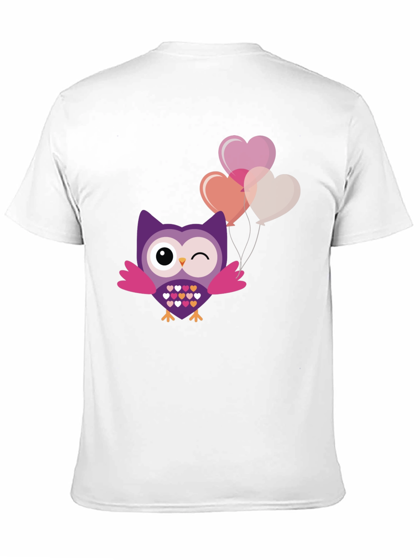 Cute Owl with Heart Balloons T-Shirt
