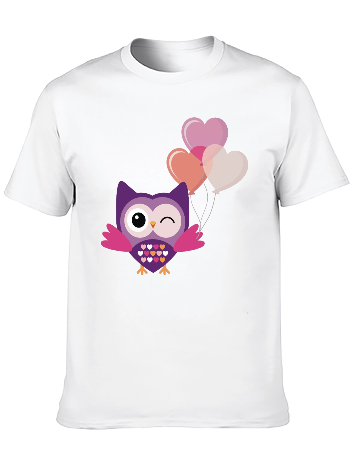 Cute Owl with Heart Balloons T-Shirt