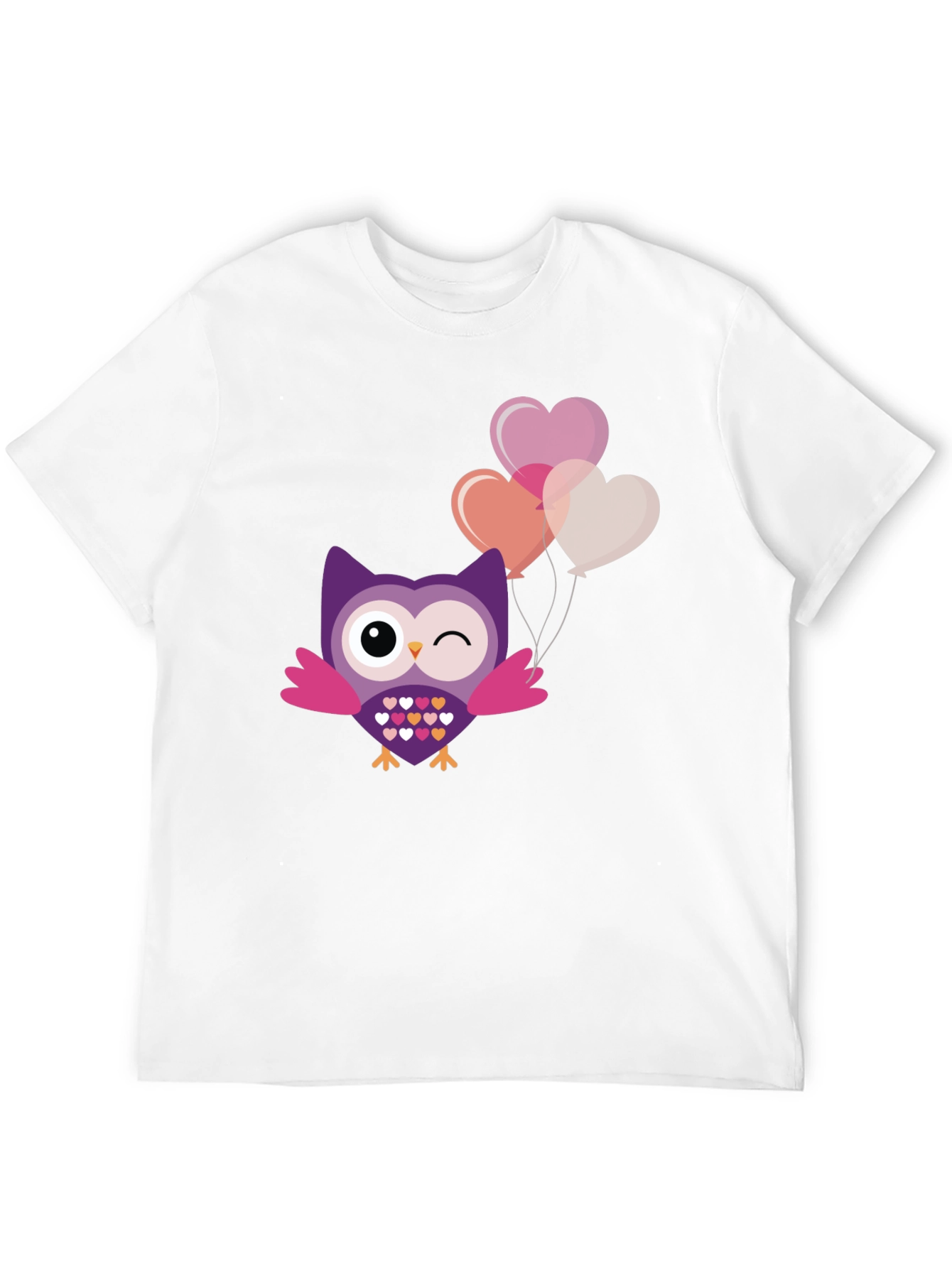 Cute Owl with Heart Balloons T-Shirt