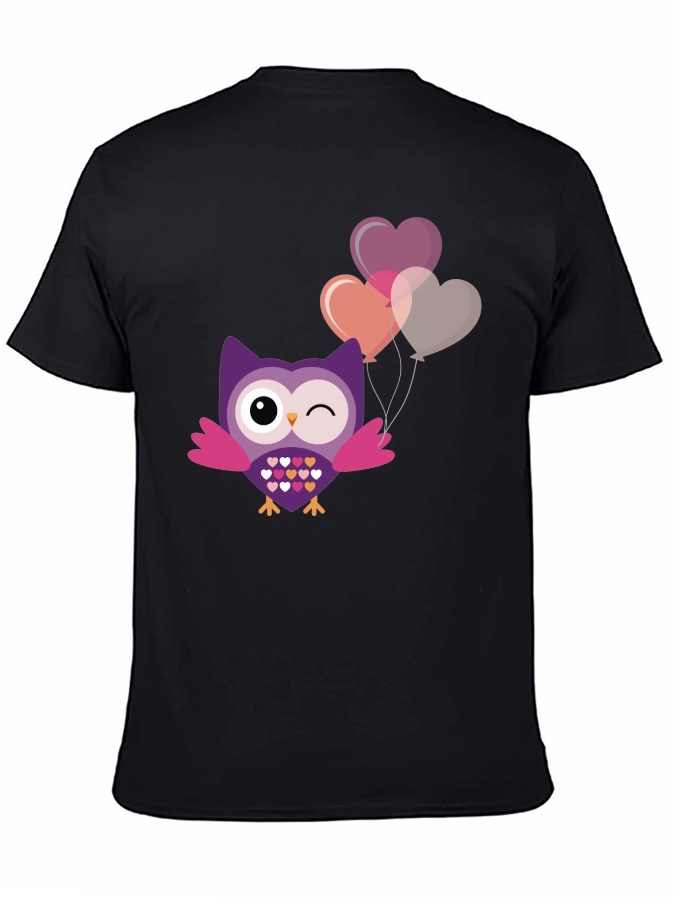Cute Owl with Heart Balloons T-Shirt