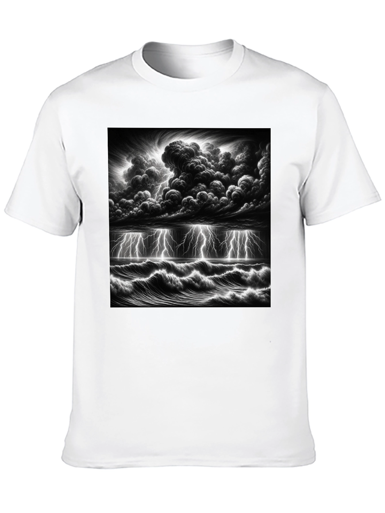 Stormy Sea Graphic T-Shirt - Black