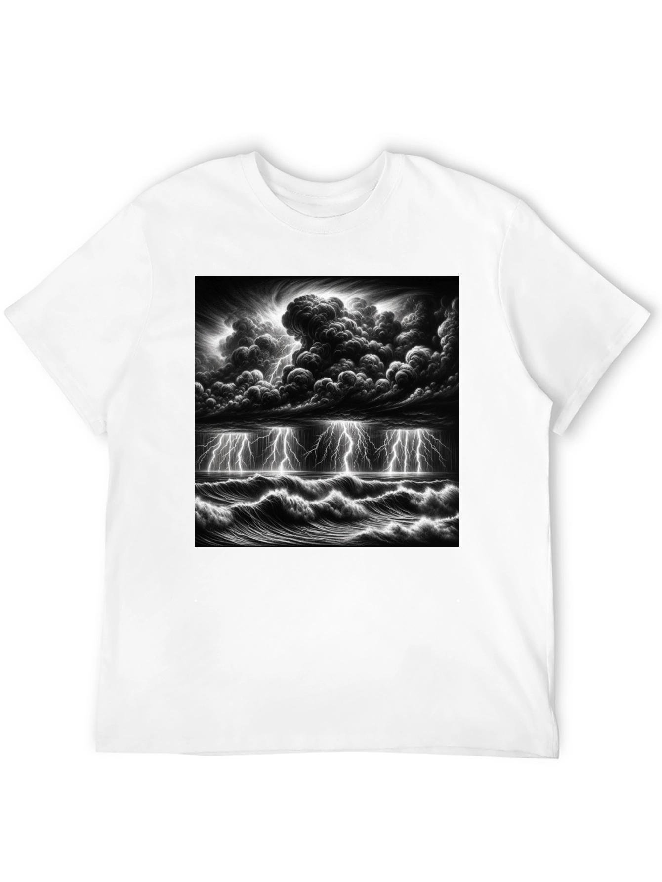 Stormy Sea Graphic T-Shirt - Black