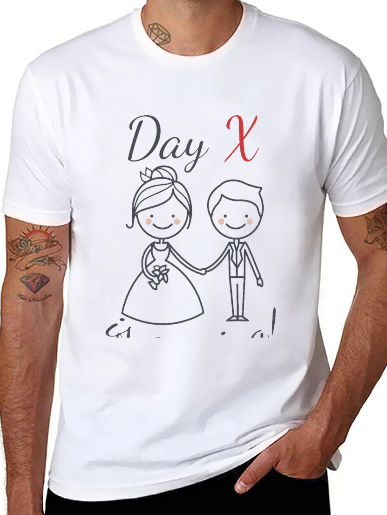 Day X Wedding Bride & Groom Graphic Tee