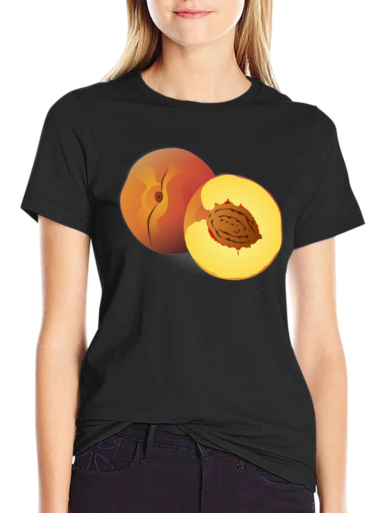 Peach Graphic T-Shirt - Fruity Fun Fashion