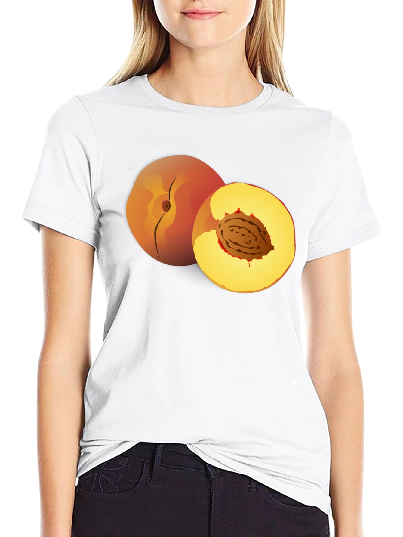 Peach Graphic T-Shirt - Fruity Fun Fashion
