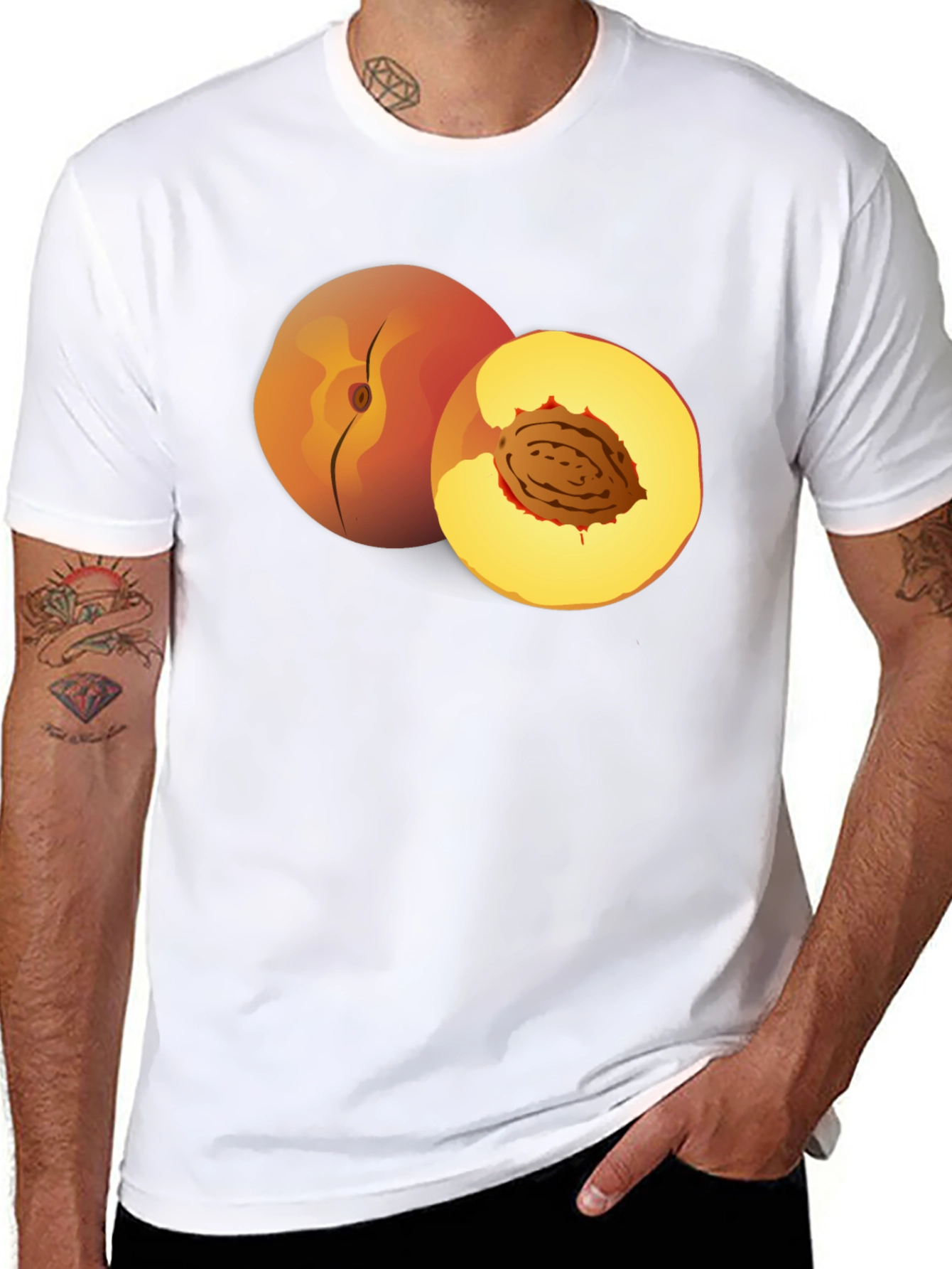 Peach Graphic T-Shirt - Fruity Fun Fashion
