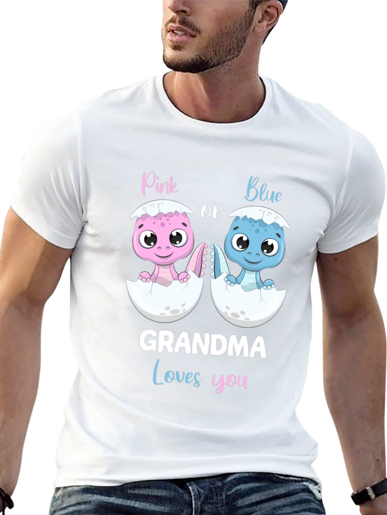 Grandma Loves You Baby Gender Reveal T-Shirt