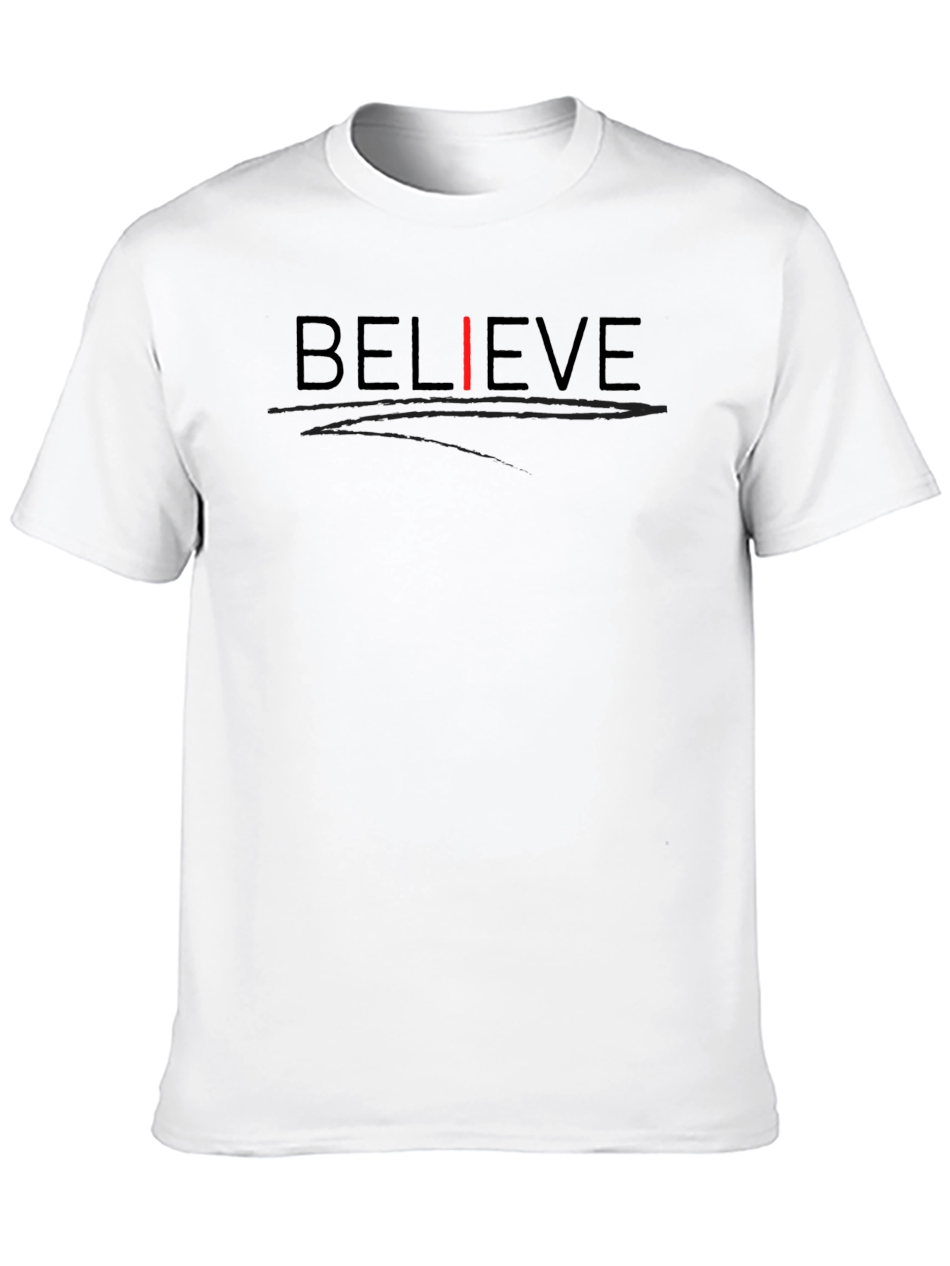 Believe Graphic Print Crew Neck Tee