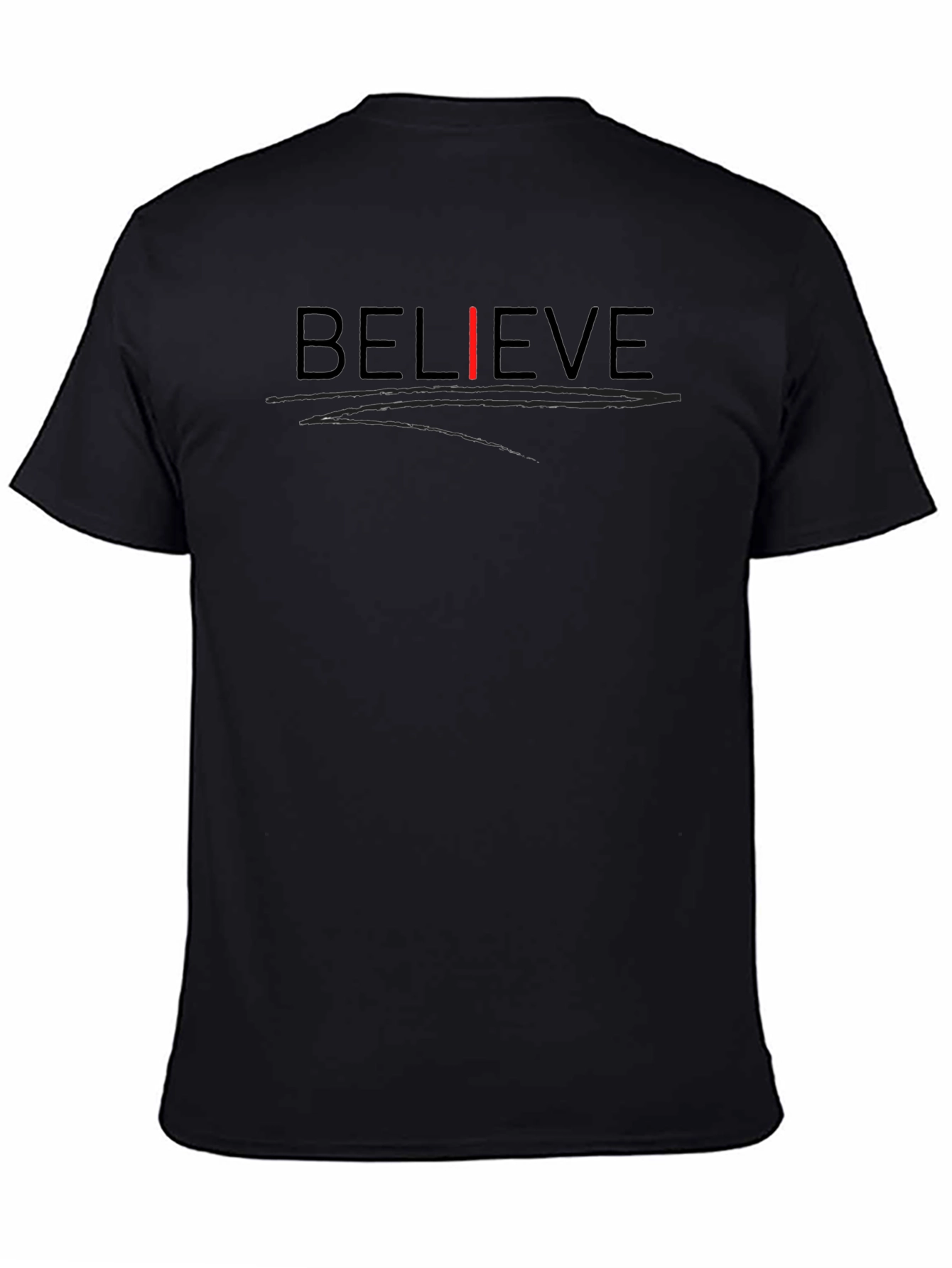 Believe Graphic Print Crew Neck Tee