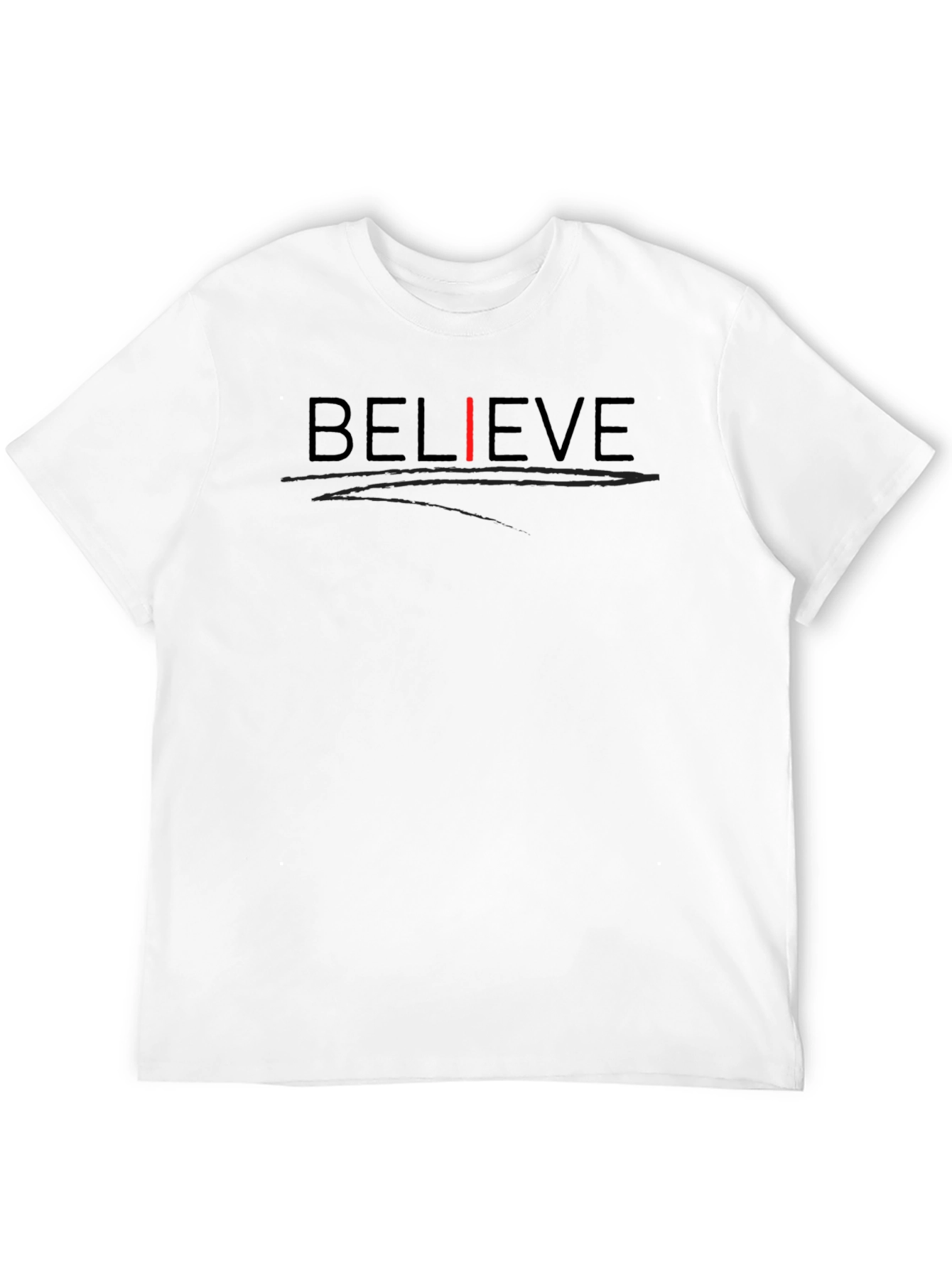 Believe Graphic Print Crew Neck Tee