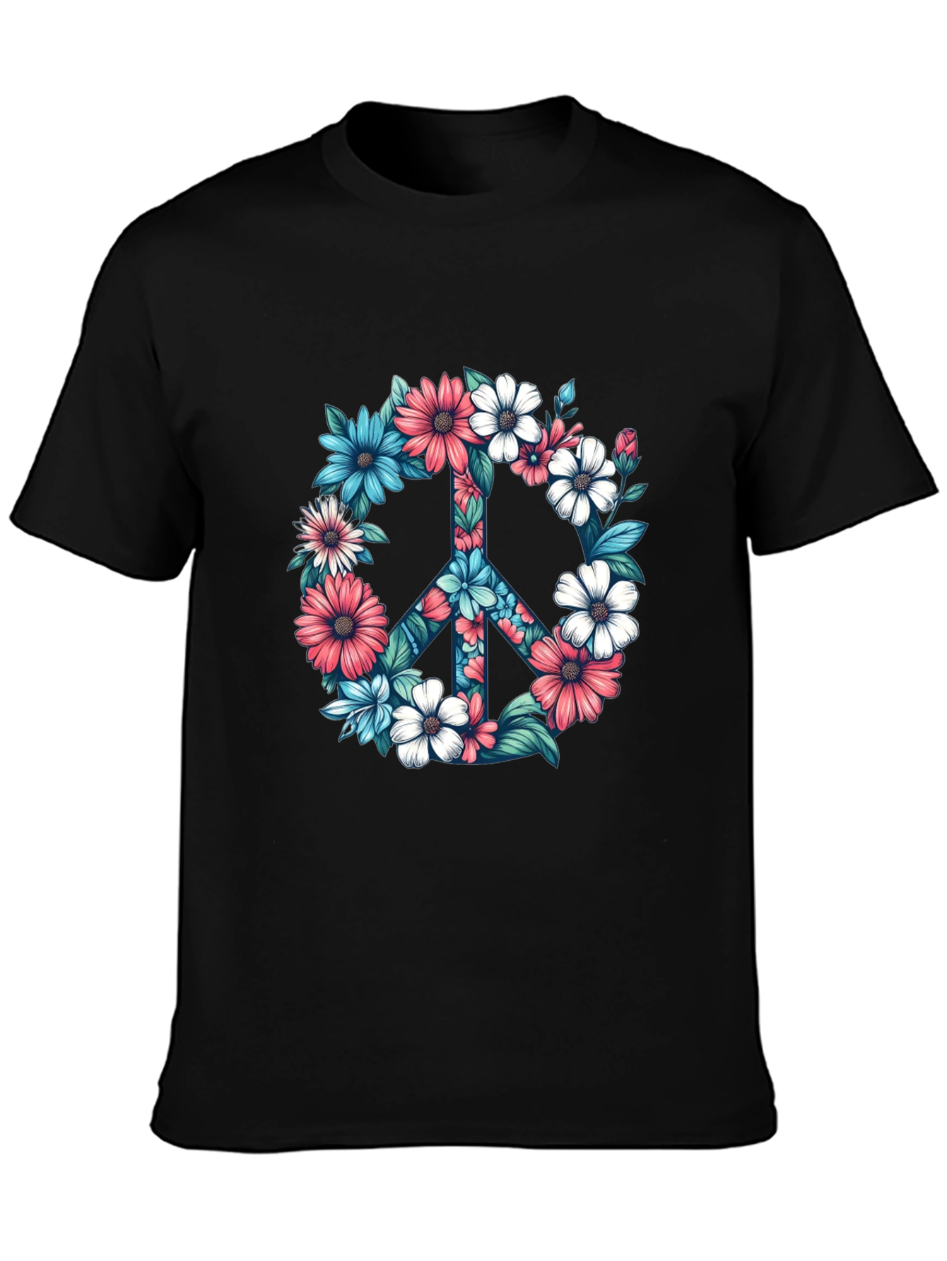 Floral Peace Sign Graphic Tee