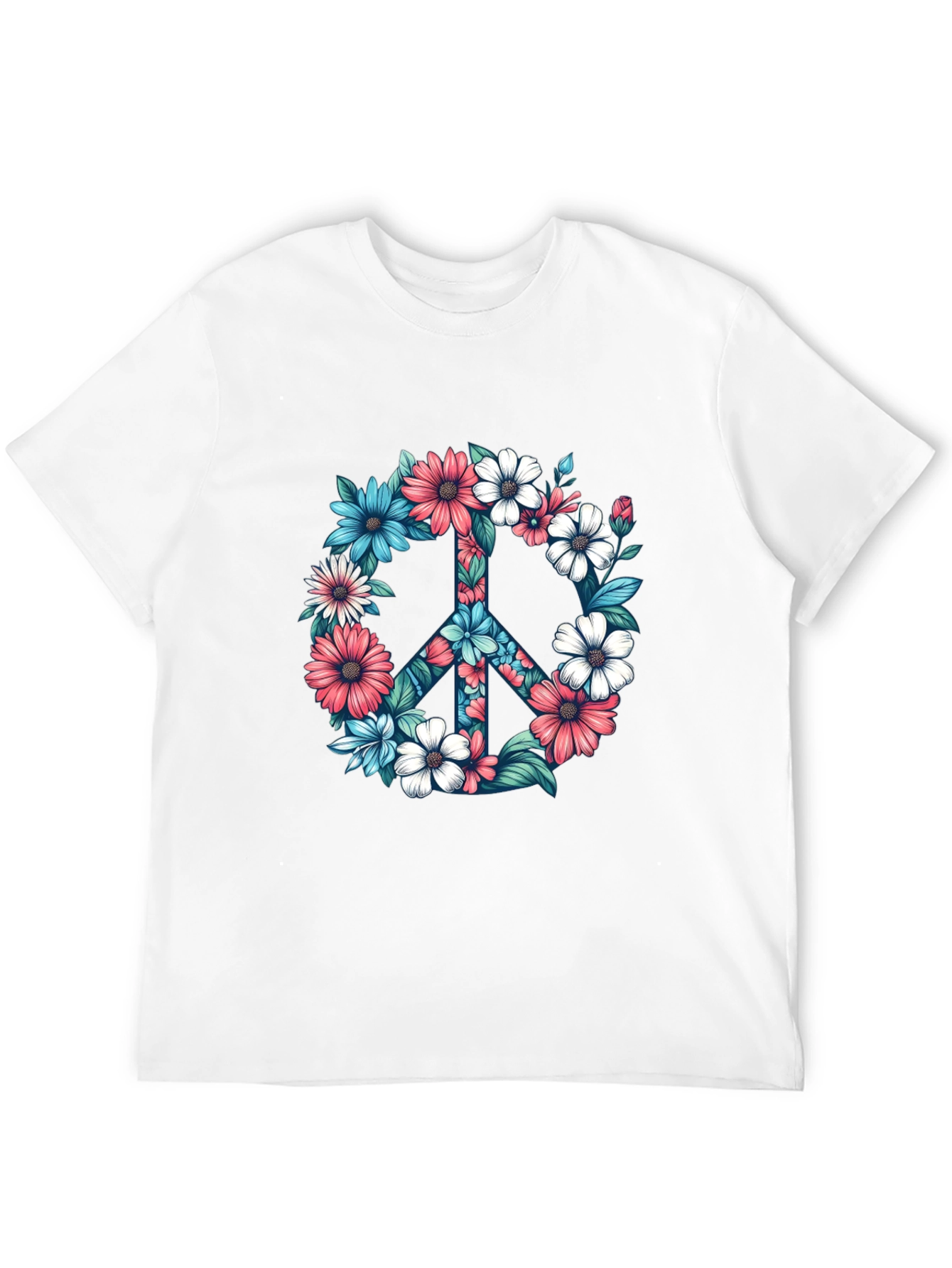 Floral Peace Sign Graphic Tee
