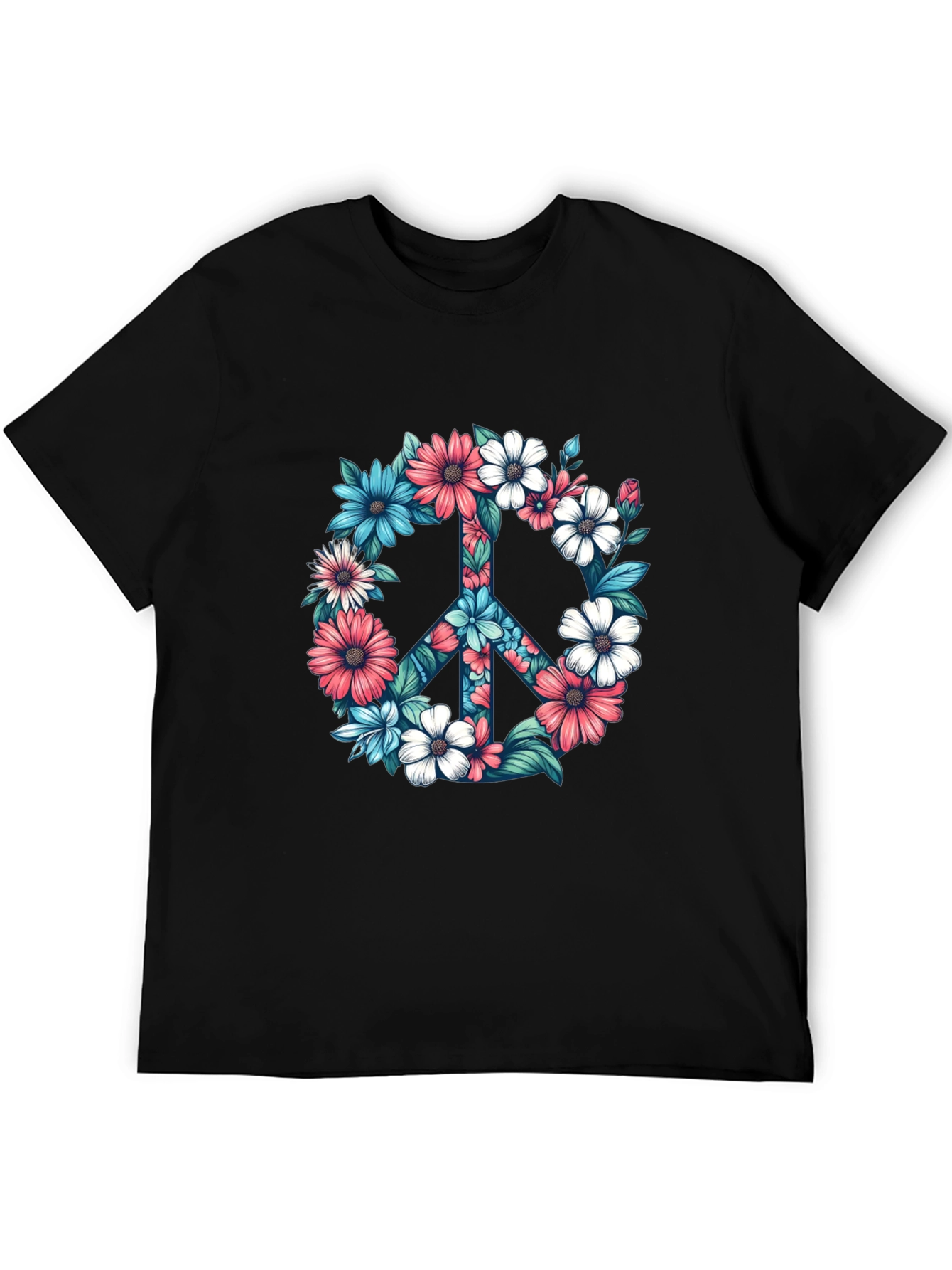 Floral Peace Sign Graphic Tee