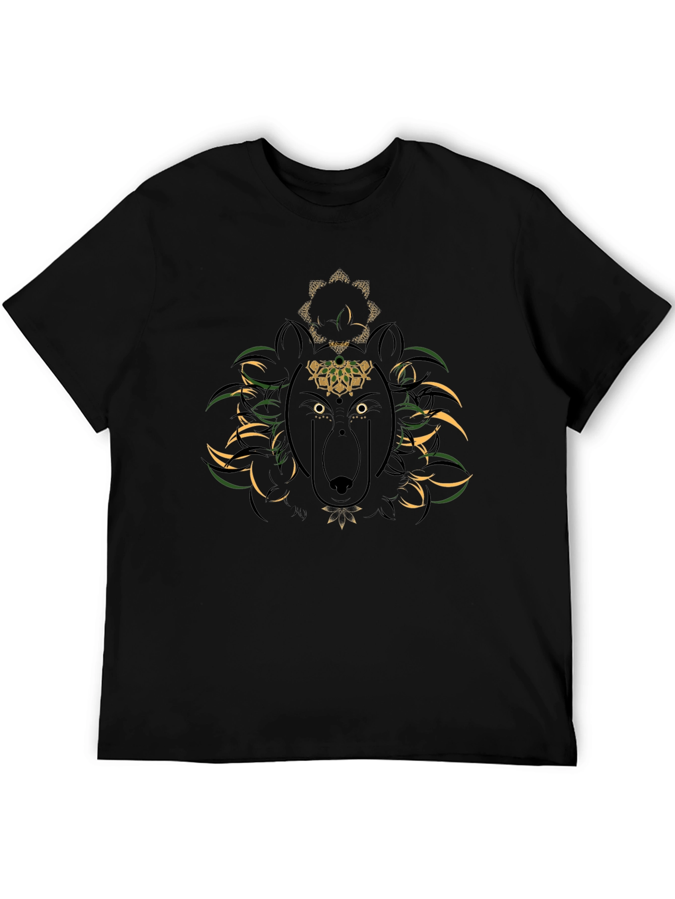 Mens Black Bear Graphic Tee - Unique Artistic Design
