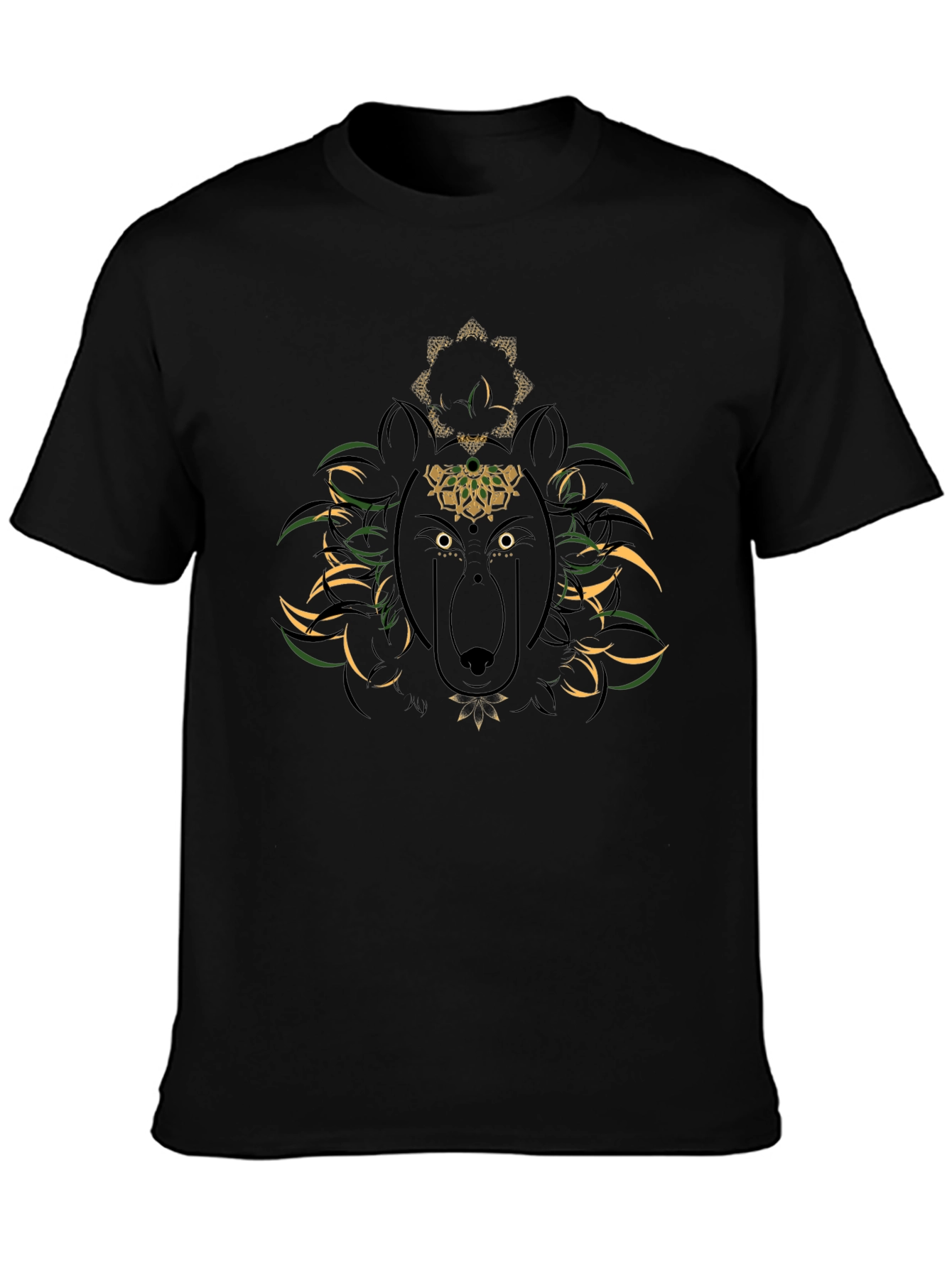 Mens Black Bear Graphic Tee - Unique Artistic Design