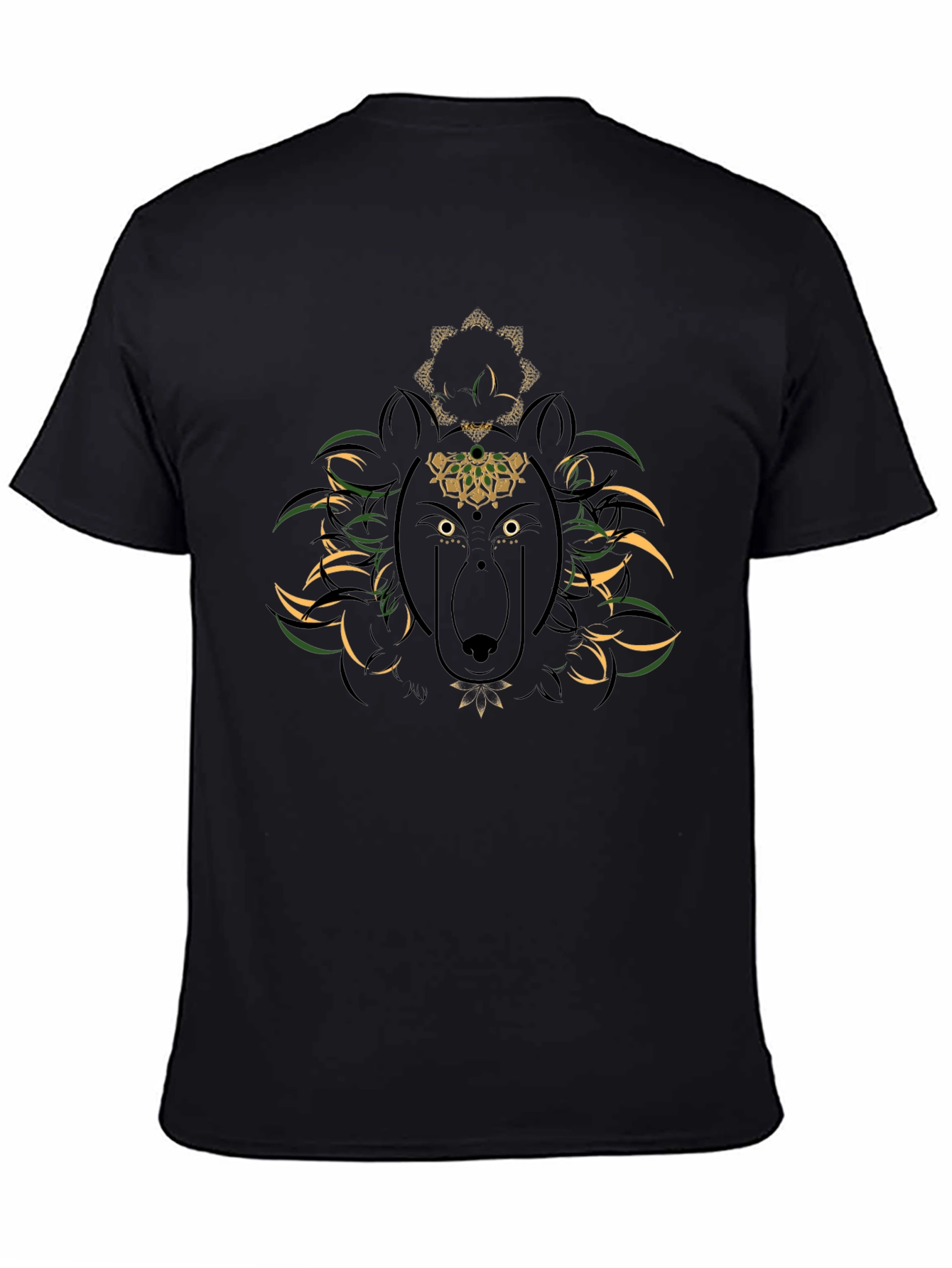 Mens Black Bear Graphic Tee - Unique Artistic Design