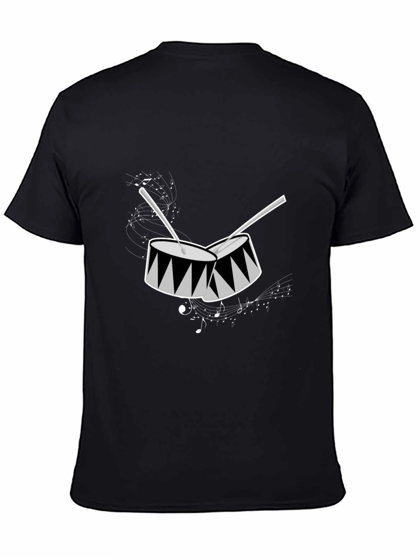 Drum Graphic Tee - Black Short Sleeve Shirt