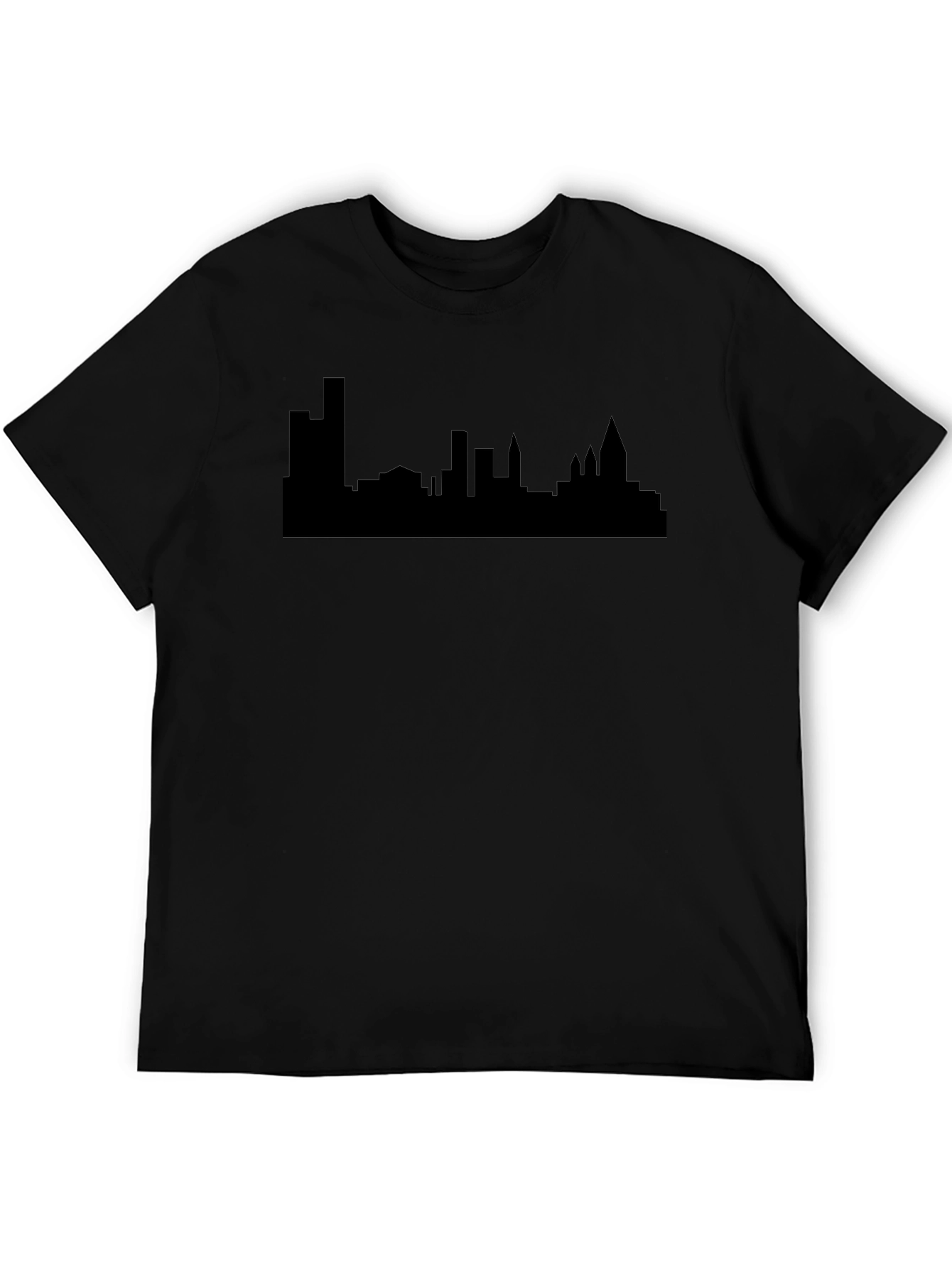 Cityscape Silhouette Graphic Tee - Modern Urban Style