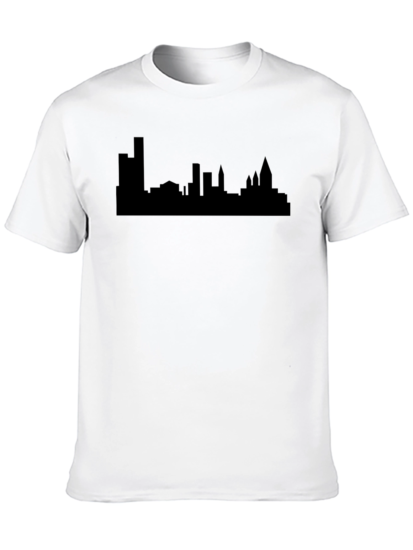 Cityscape Silhouette Graphic Tee - Modern Urban Style