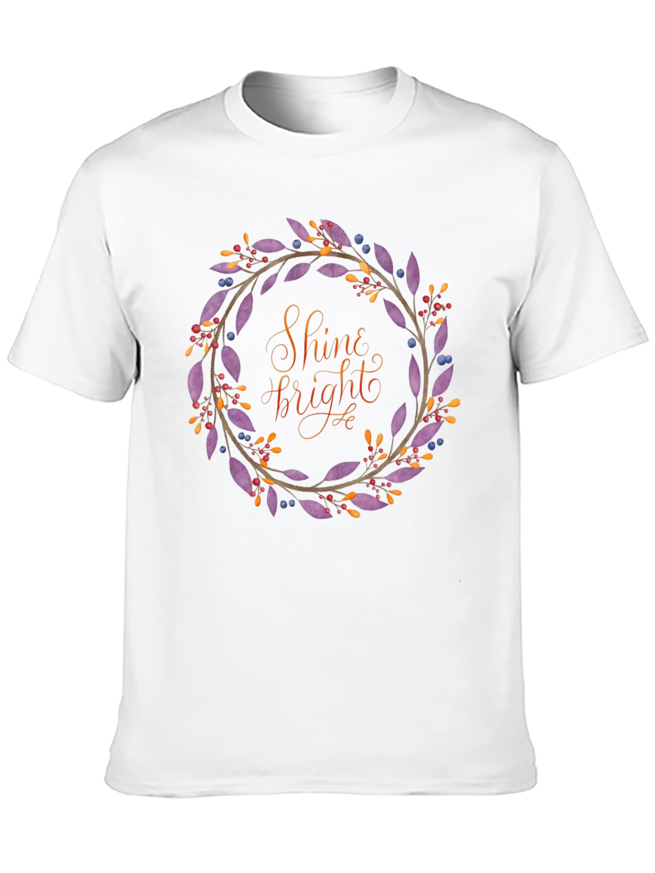 Shine Bright Floral Wreath Black T-Shirt
